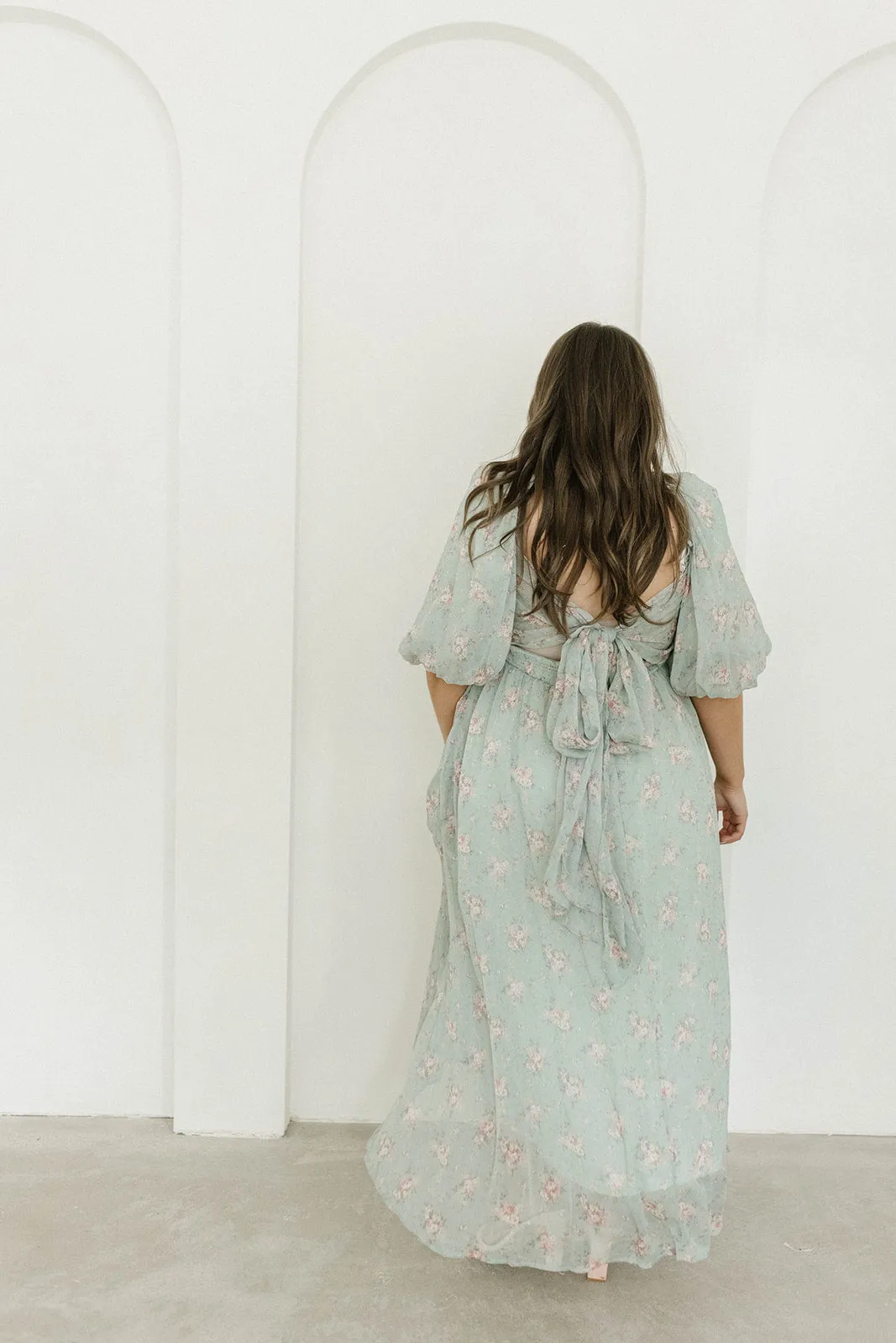 Melody Maxi Dress in Turquoise Floral - Bump Friendly & Inclusive Sizing (S-3XL)