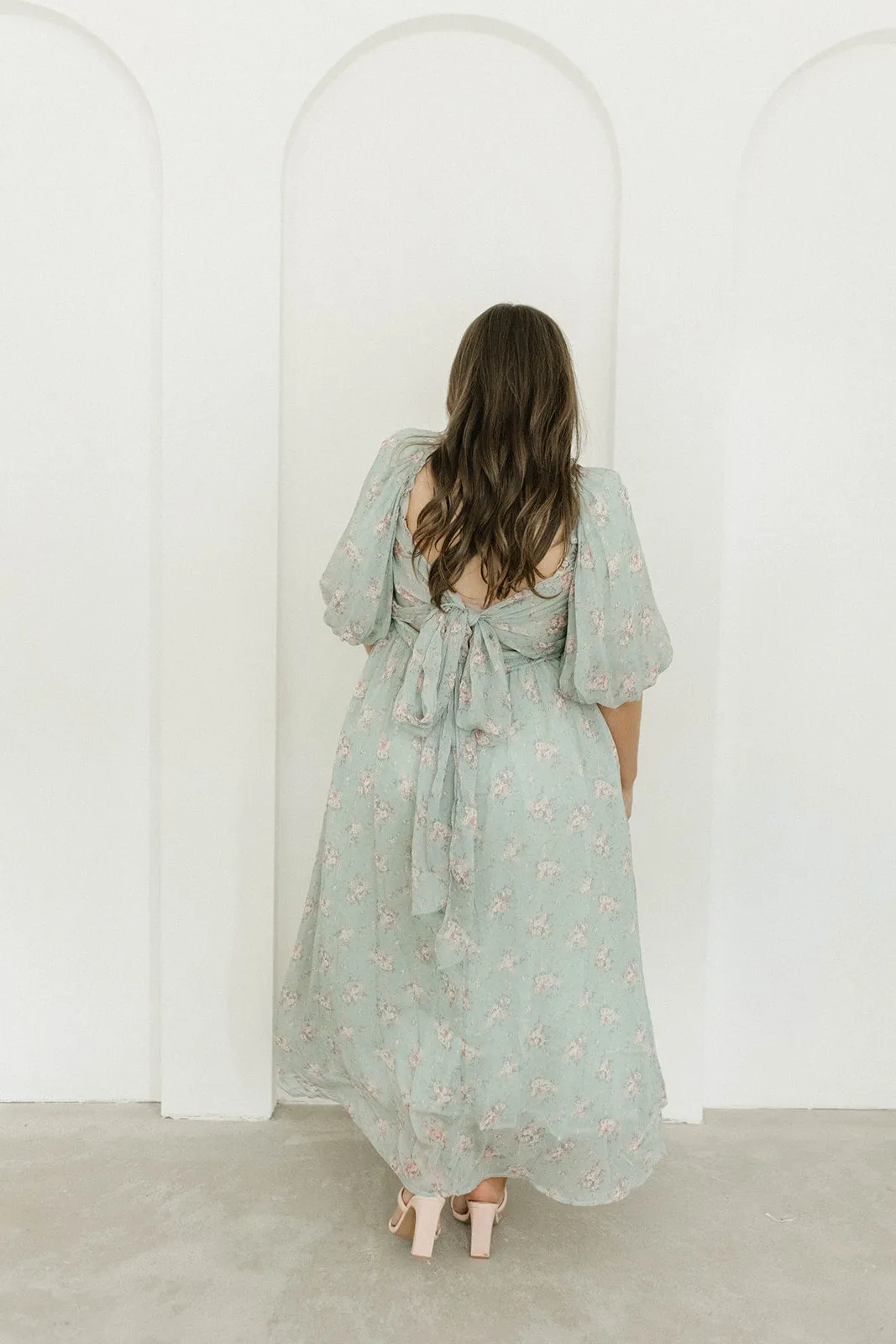 Melody Maxi Dress in Turquoise Floral - Bump Friendly & Inclusive Sizing (S-3XL)