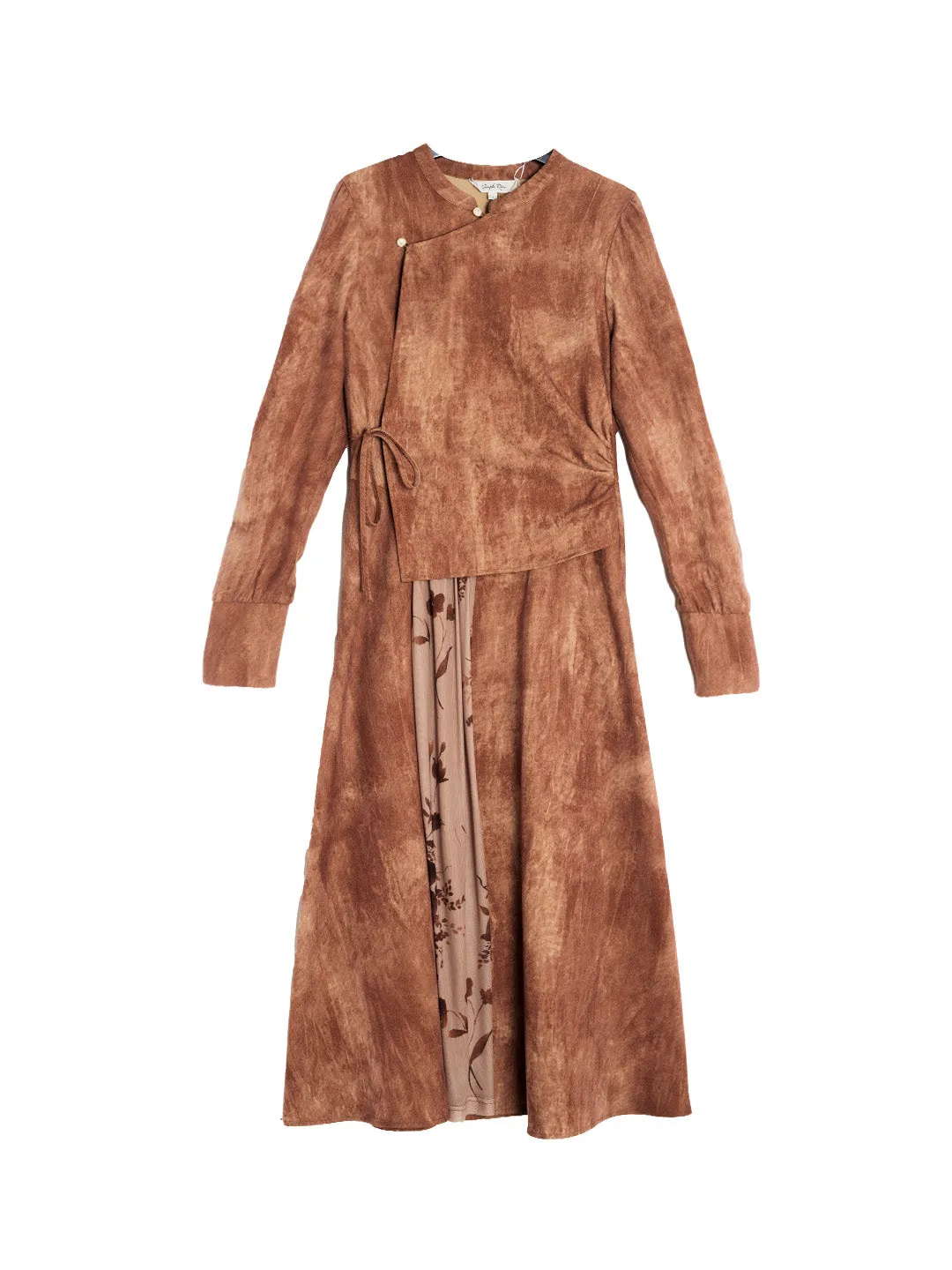Mira Mandarin Collar Layered Floral Dress