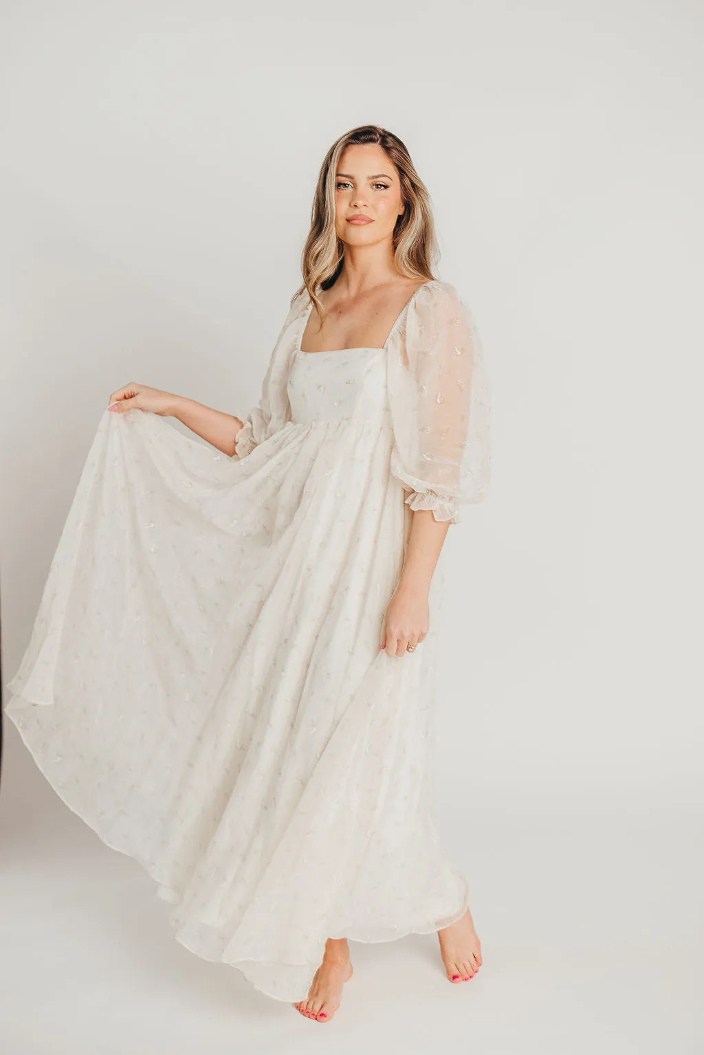 Mona Maxi Dress with Smocking in Butter Floral - Bump Friendly & Inclusive Sizing (S-3XL)