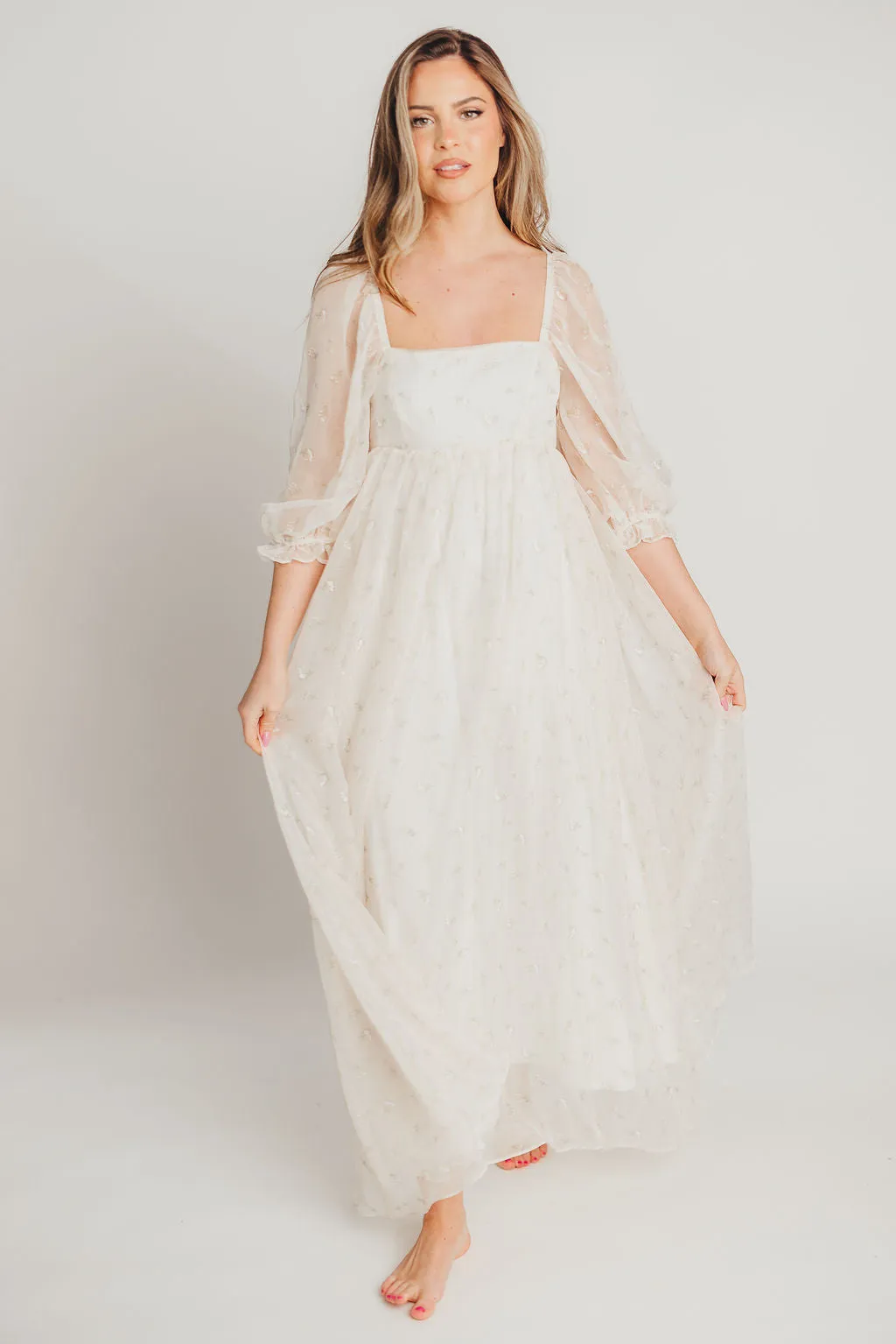 Mona Maxi Dress with Smocking in Butter Floral - Bump Friendly & Inclusive Sizing (S-3XL)