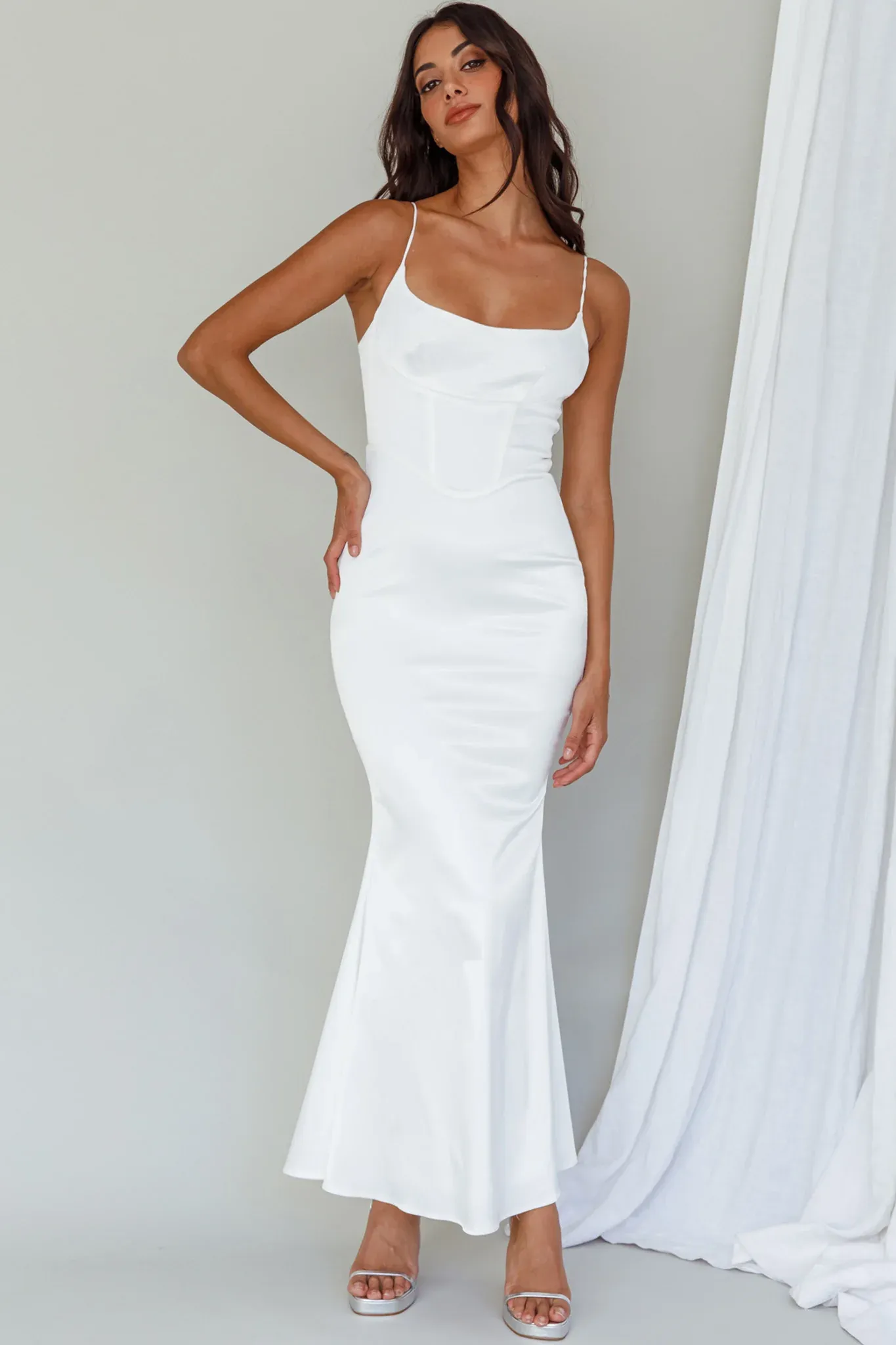 Moon Rising Mermaid Maxi Dress White