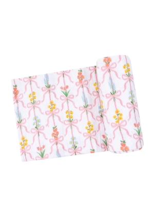 Muslin Swaddle Blanket - Ribbon Bouquets