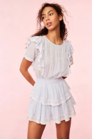 Natasha Blue Cotton Mini Dress