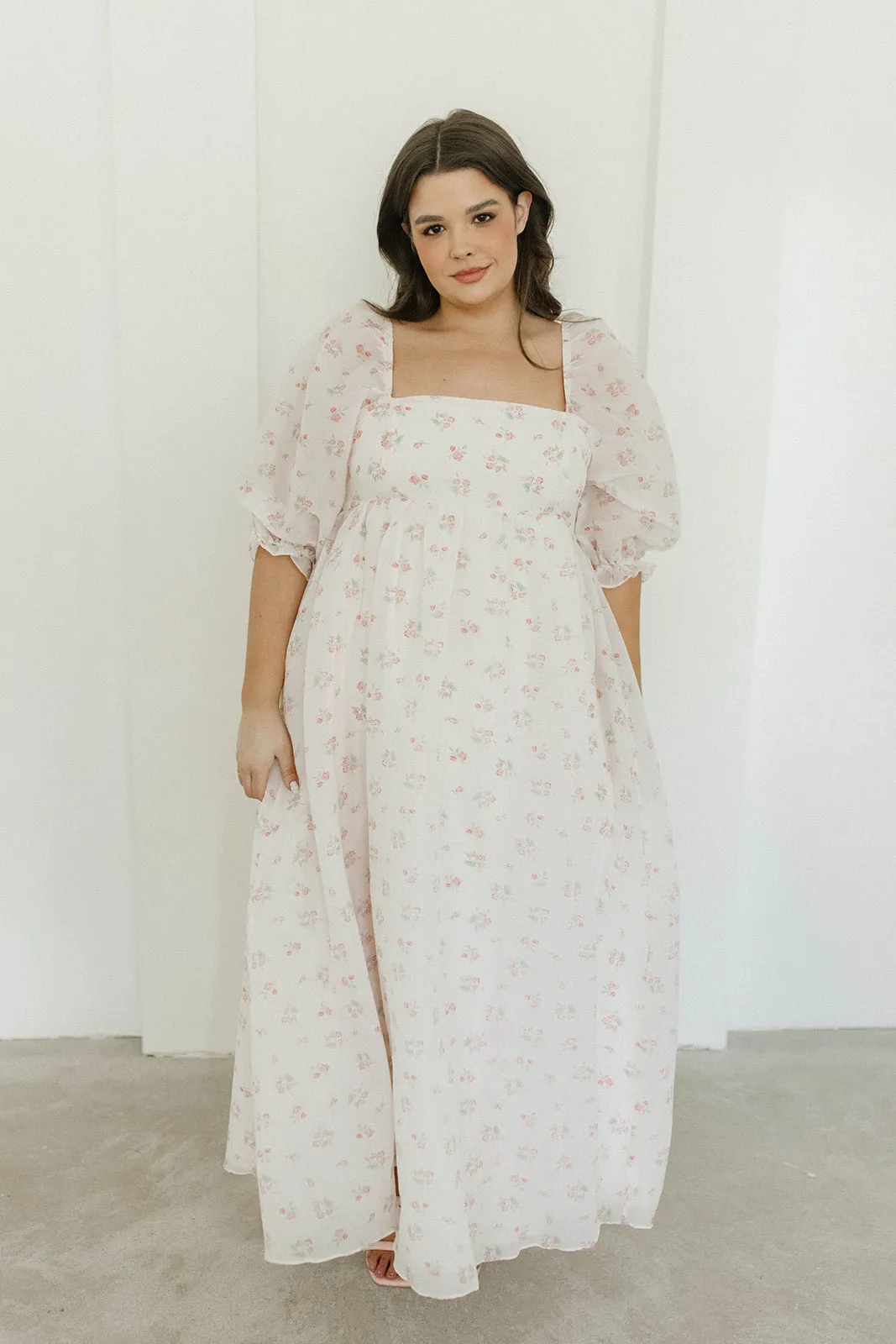 *New* Mona Maxi Dress with Smocking in Blush Floral - Bump Friendly & Inclusive Sizing (S-3XL)