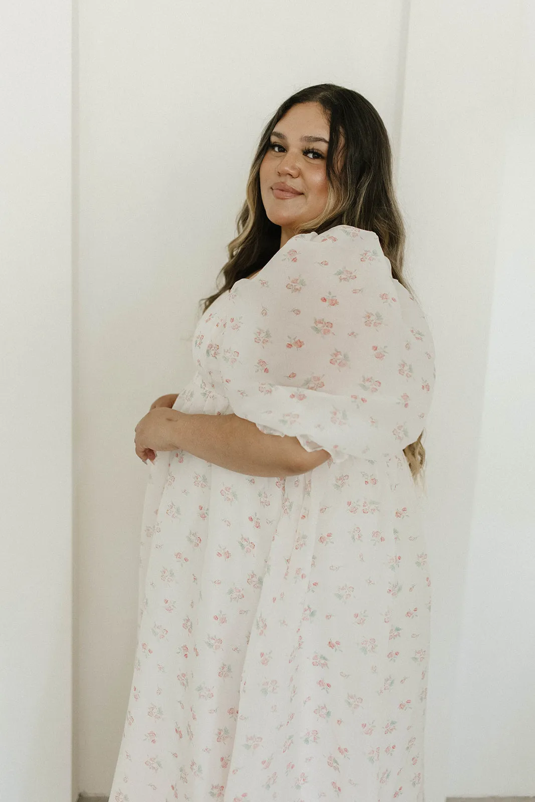 *New* Mona Maxi Dress with Smocking in Blush Floral - Bump Friendly & Inclusive Sizing (S-3XL)