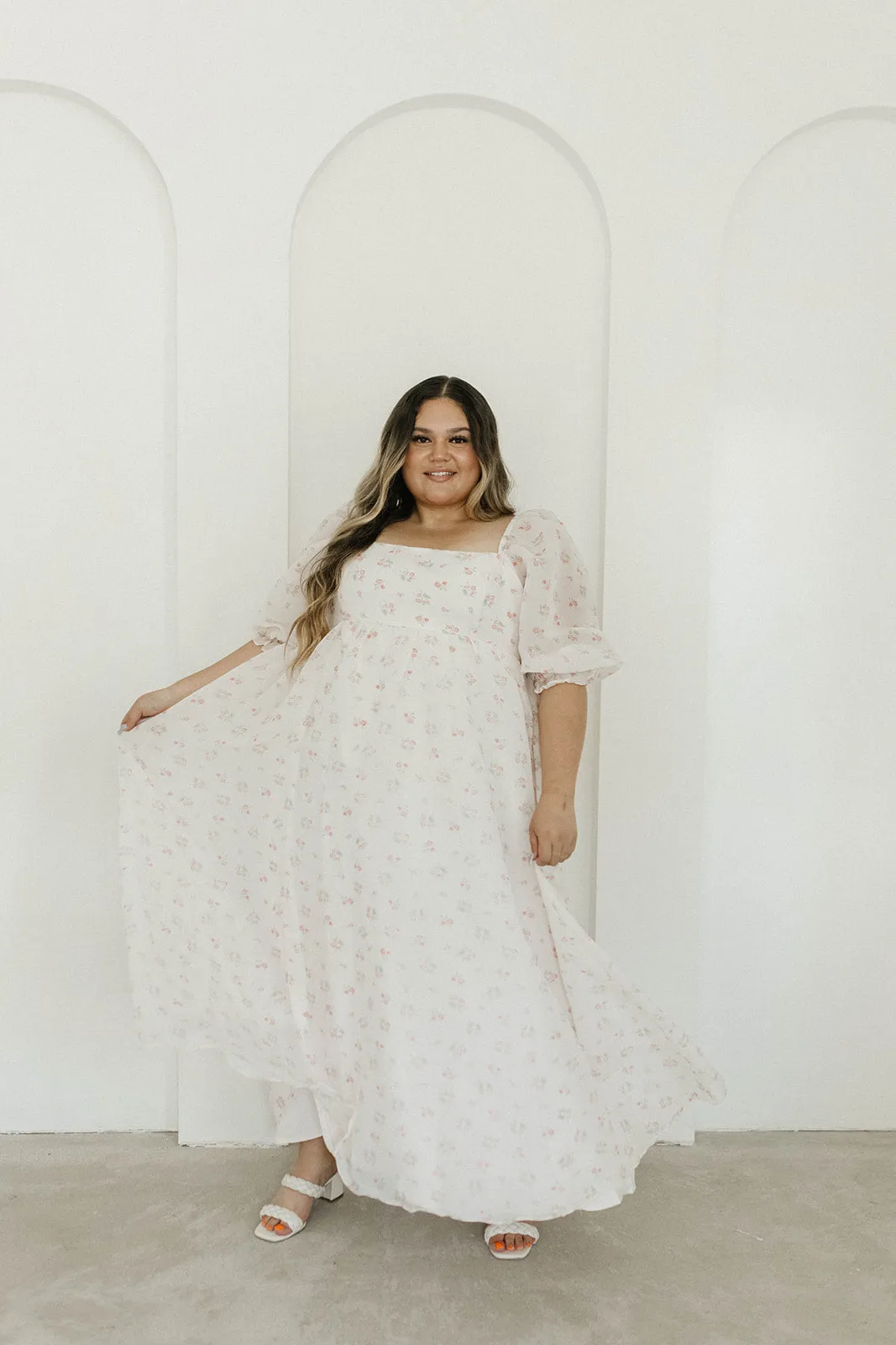 *New* Mona Maxi Dress with Smocking in Blush Floral - Bump Friendly & Inclusive Sizing (S-3XL)