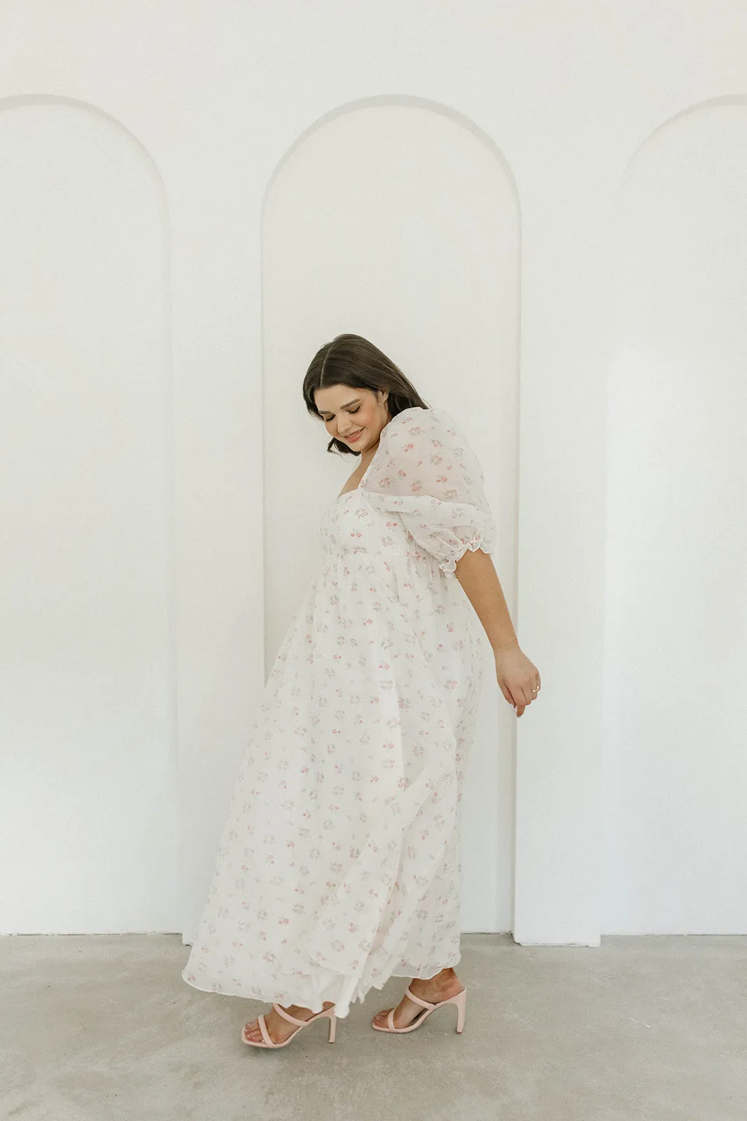 *New* Mona Maxi Dress with Smocking in Blush Floral - Bump Friendly & Inclusive Sizing (S-3XL)