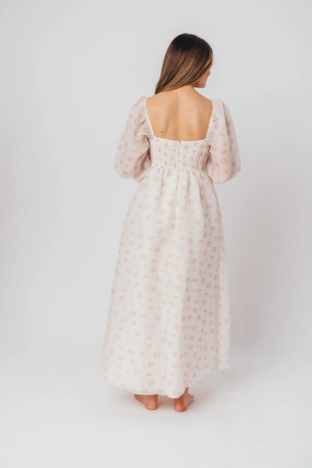 *New* Mona Maxi Dress with Smocking in Blush Floral - Bump Friendly & Inclusive Sizing (S-3XL)