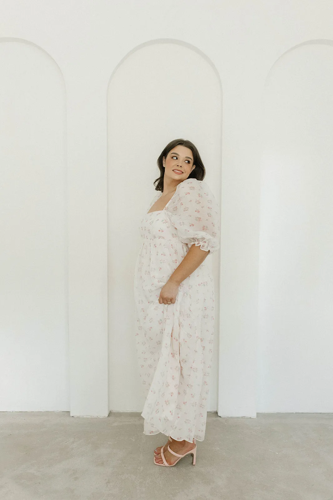 *New* Mona Maxi Dress with Smocking in Blush Floral - Bump Friendly & Inclusive Sizing (S-3XL)