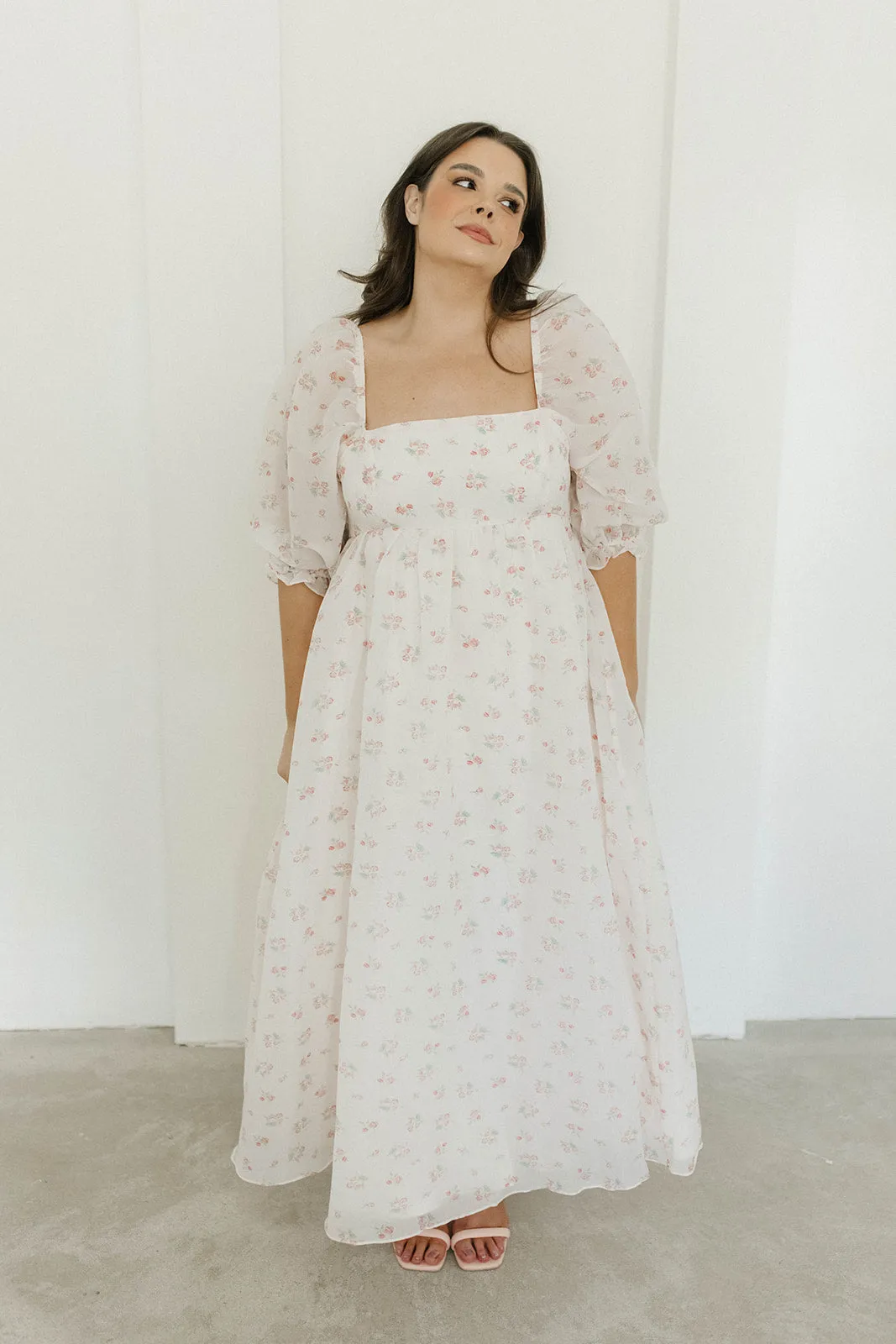 *New* Mona Maxi Dress with Smocking in Blush Floral - Bump Friendly & Inclusive Sizing (S-3XL)