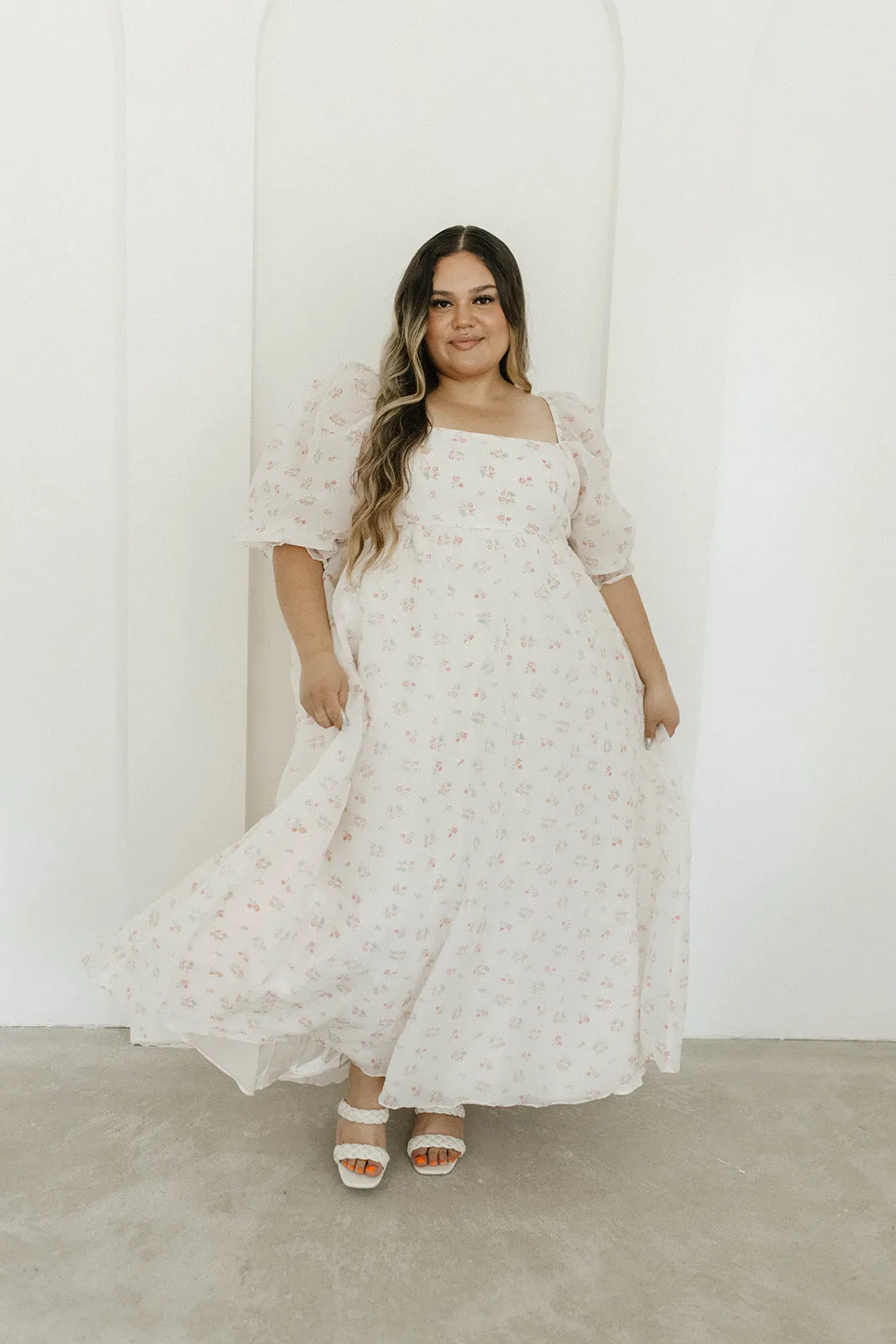 *New* Mona Maxi Dress with Smocking in Blush Floral - Bump Friendly & Inclusive Sizing (S-3XL)