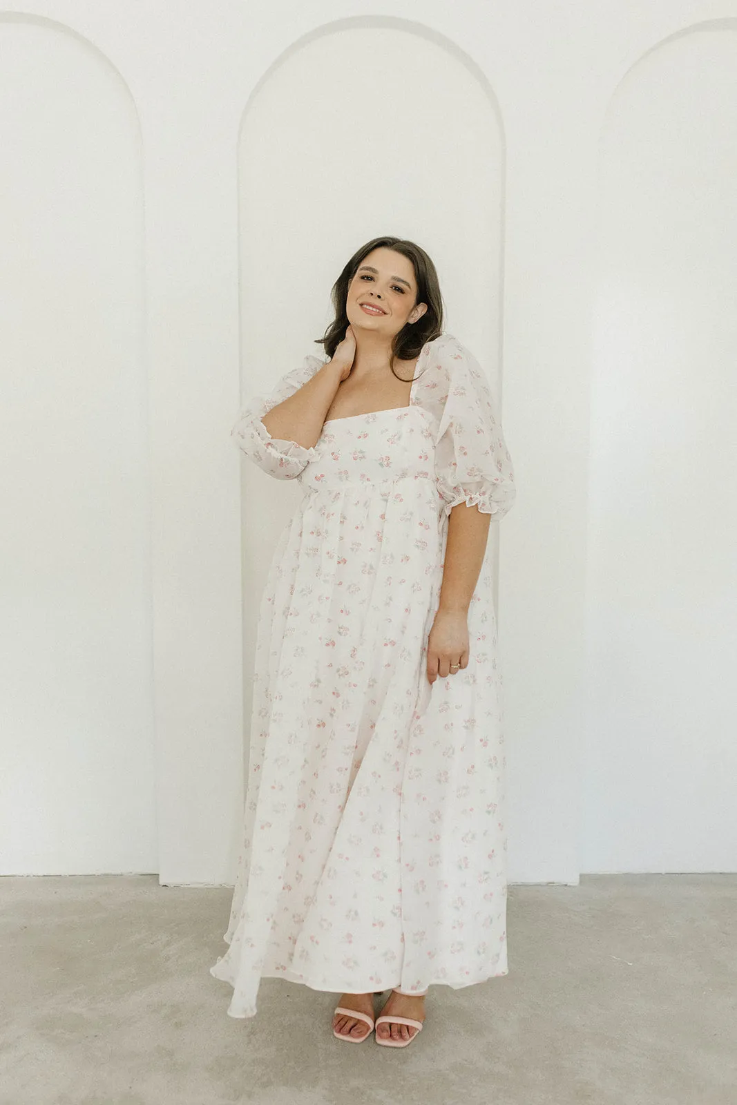 *New* Mona Maxi Dress with Smocking in Blush Floral - Bump Friendly & Inclusive Sizing (S-3XL)