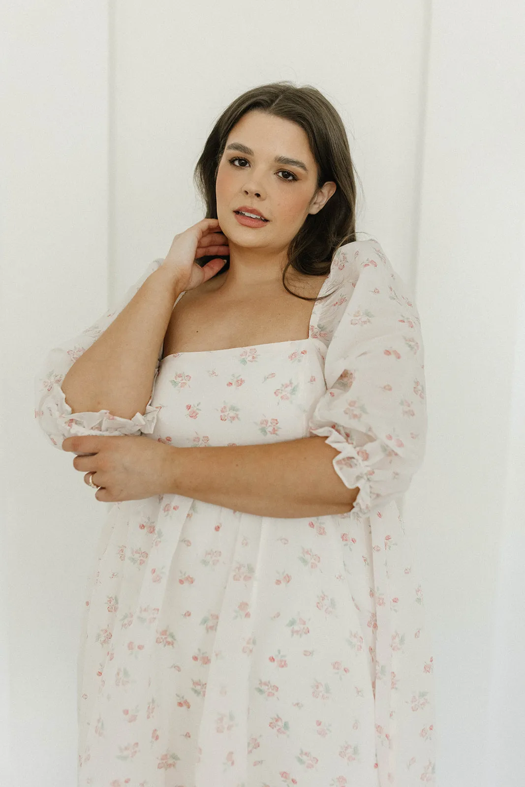 *New* Mona Maxi Dress with Smocking in Blush Floral - Bump Friendly & Inclusive Sizing (S-3XL)