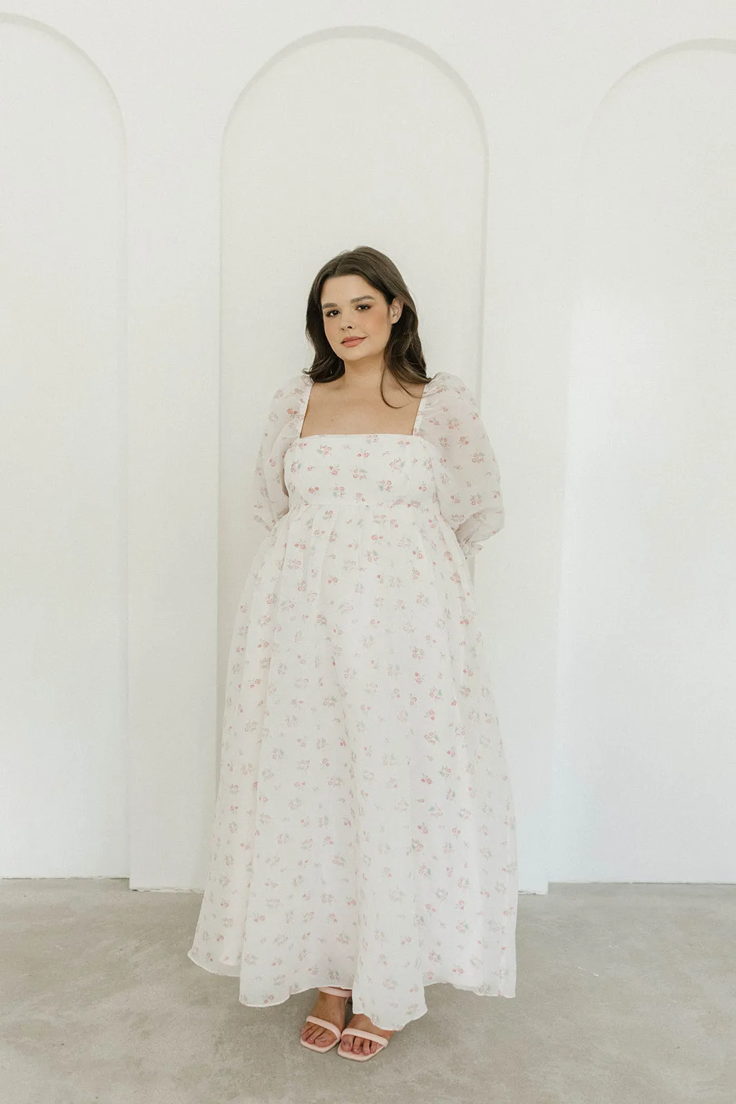 *New* Mona Maxi Dress with Smocking in Blush Floral - Bump Friendly & Inclusive Sizing (S-3XL)