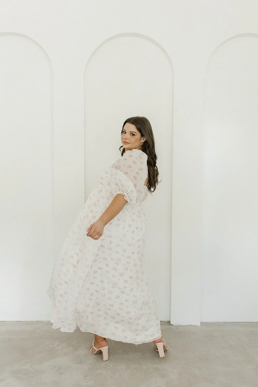 *New* Mona Maxi Dress with Smocking in Blush Floral - Bump Friendly & Inclusive Sizing (S-3XL)