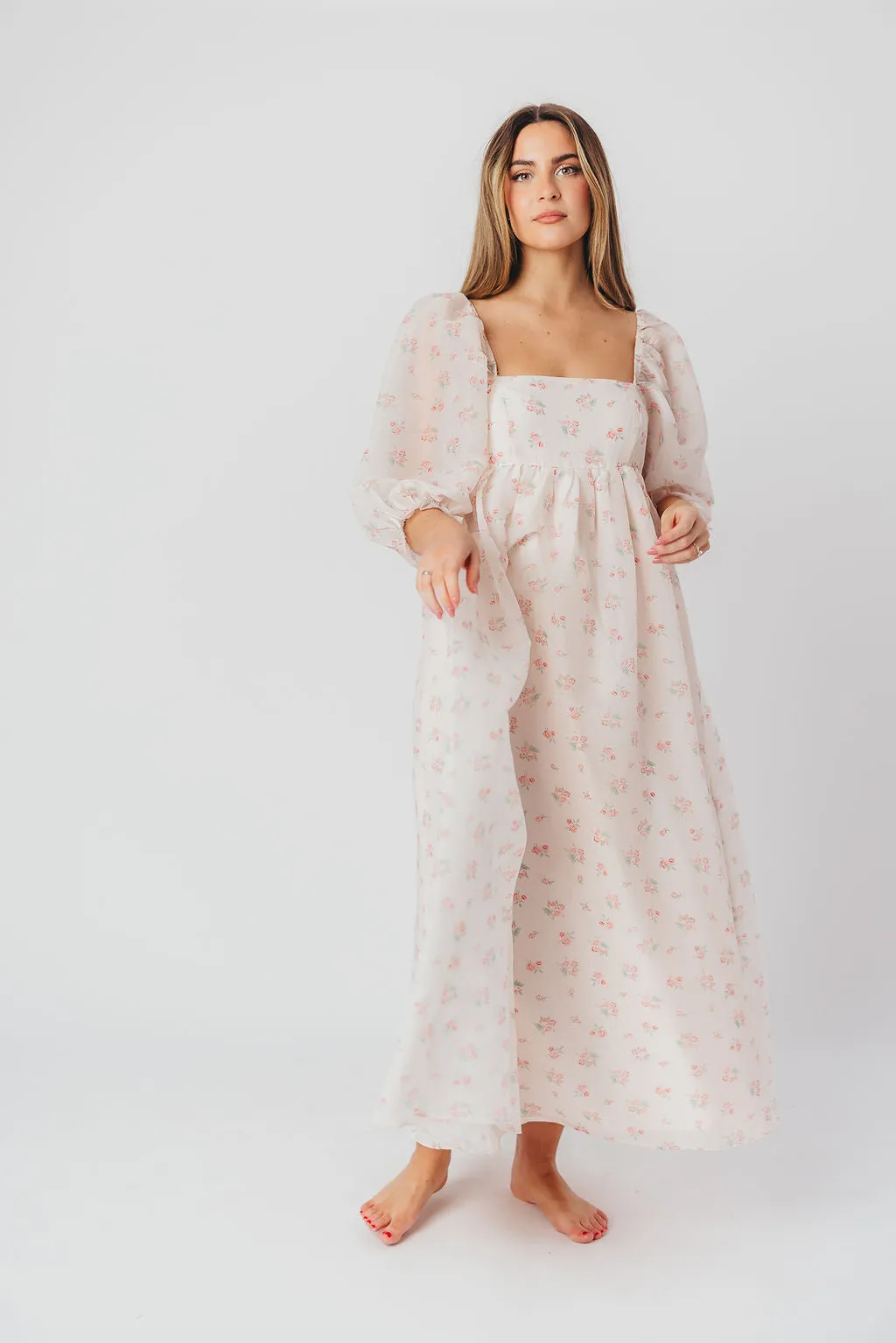 *New* Mona Maxi Dress with Smocking in Blush Floral - Bump Friendly & Inclusive Sizing (S-3XL)