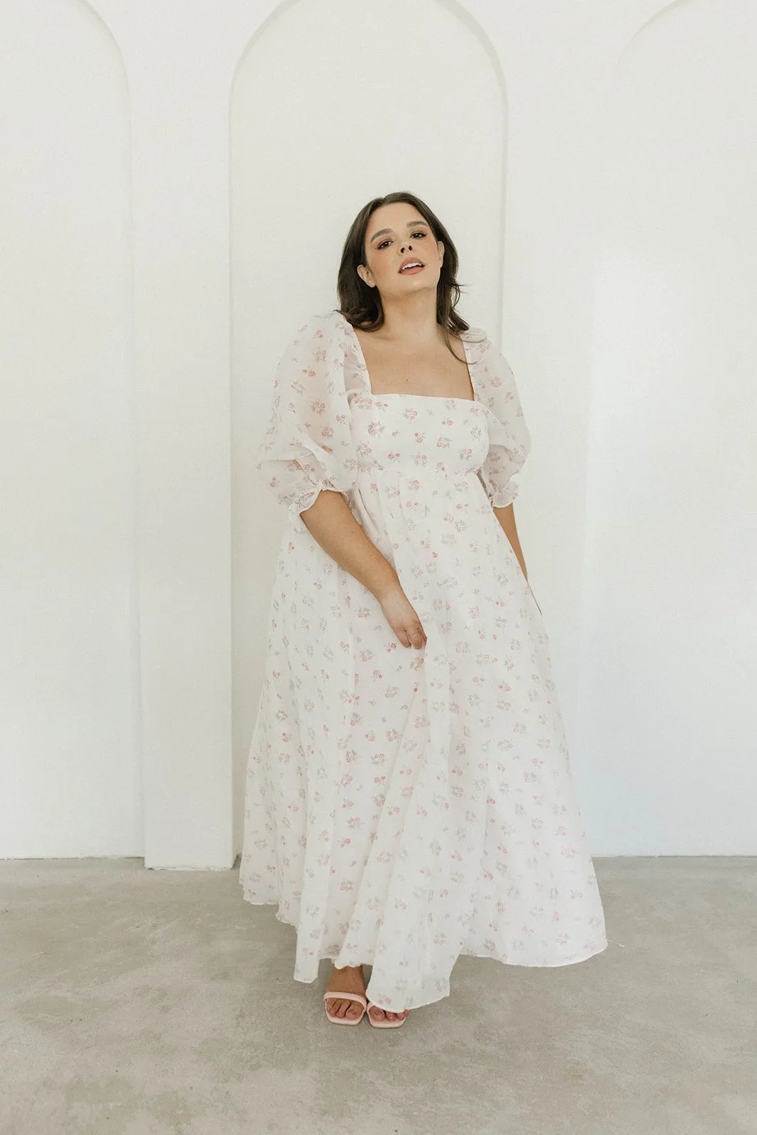 *New* Mona Maxi Dress with Smocking in Blush Floral - Bump Friendly & Inclusive Sizing (S-3XL)