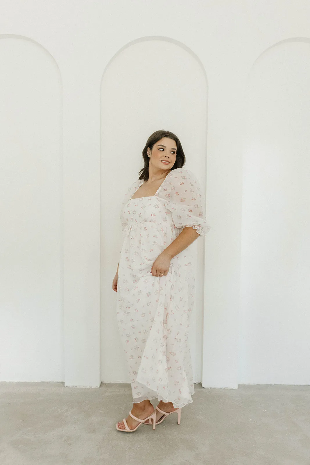 *New* Mona Maxi Dress with Smocking in Blush Floral - Bump Friendly & Inclusive Sizing (S-3XL)