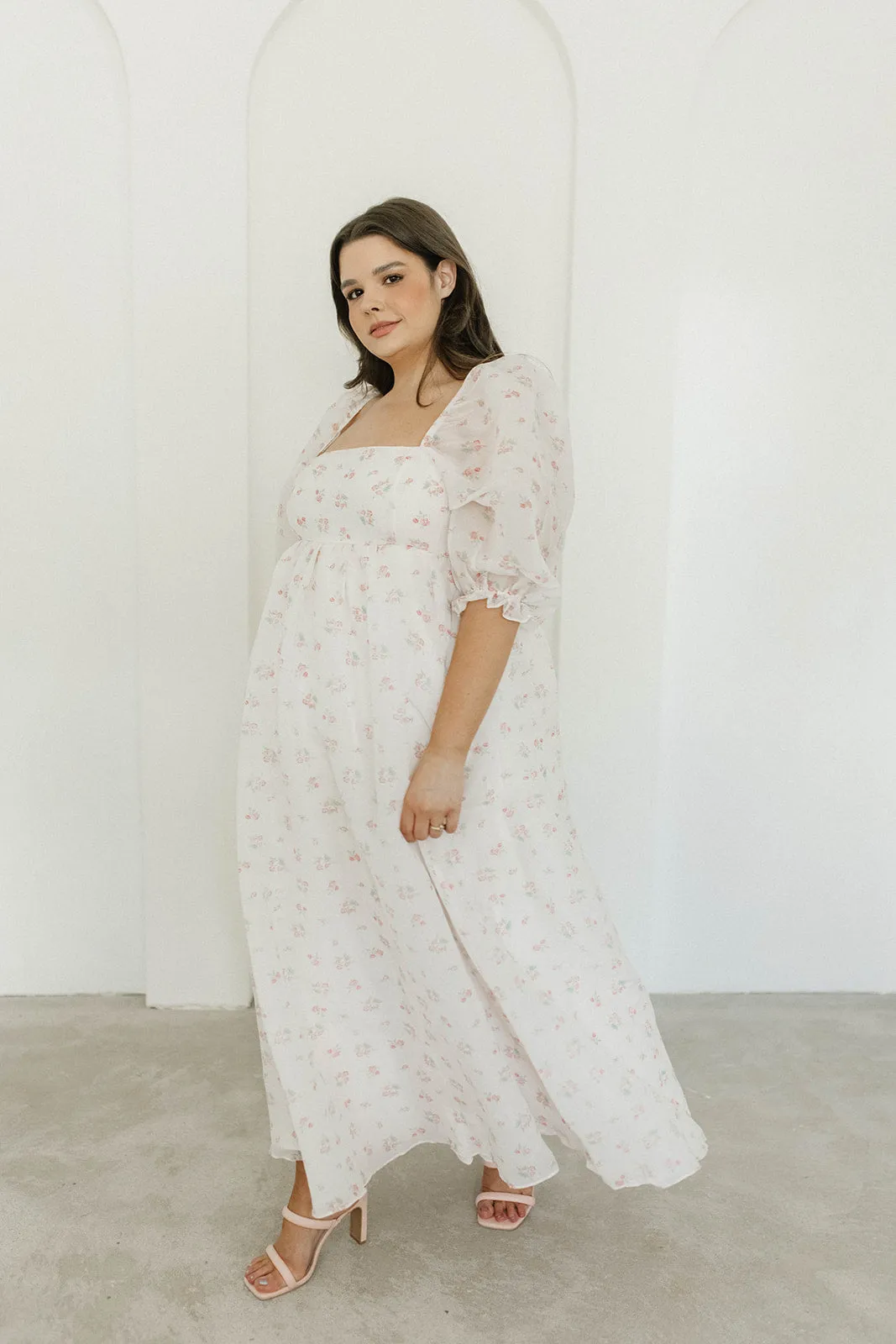 *New* Mona Maxi Dress with Smocking in Blush Floral - Bump Friendly & Inclusive Sizing (S-3XL)