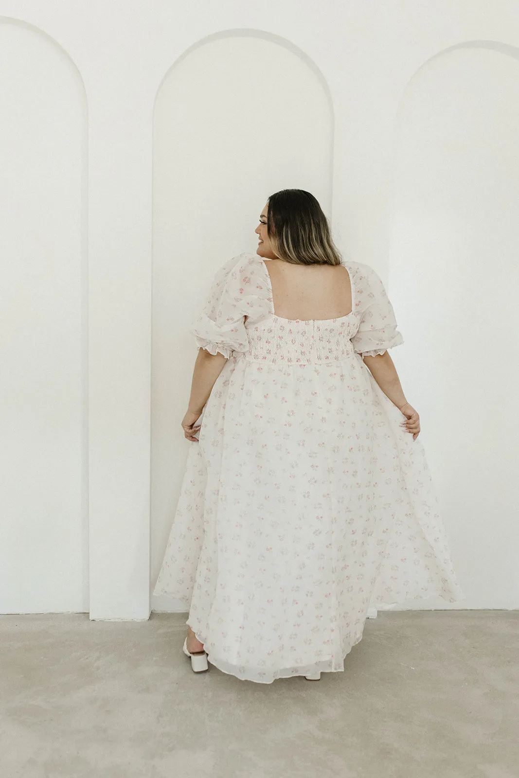 *New* Mona Maxi Dress with Smocking in Blush Floral - Bump Friendly & Inclusive Sizing (S-3XL)