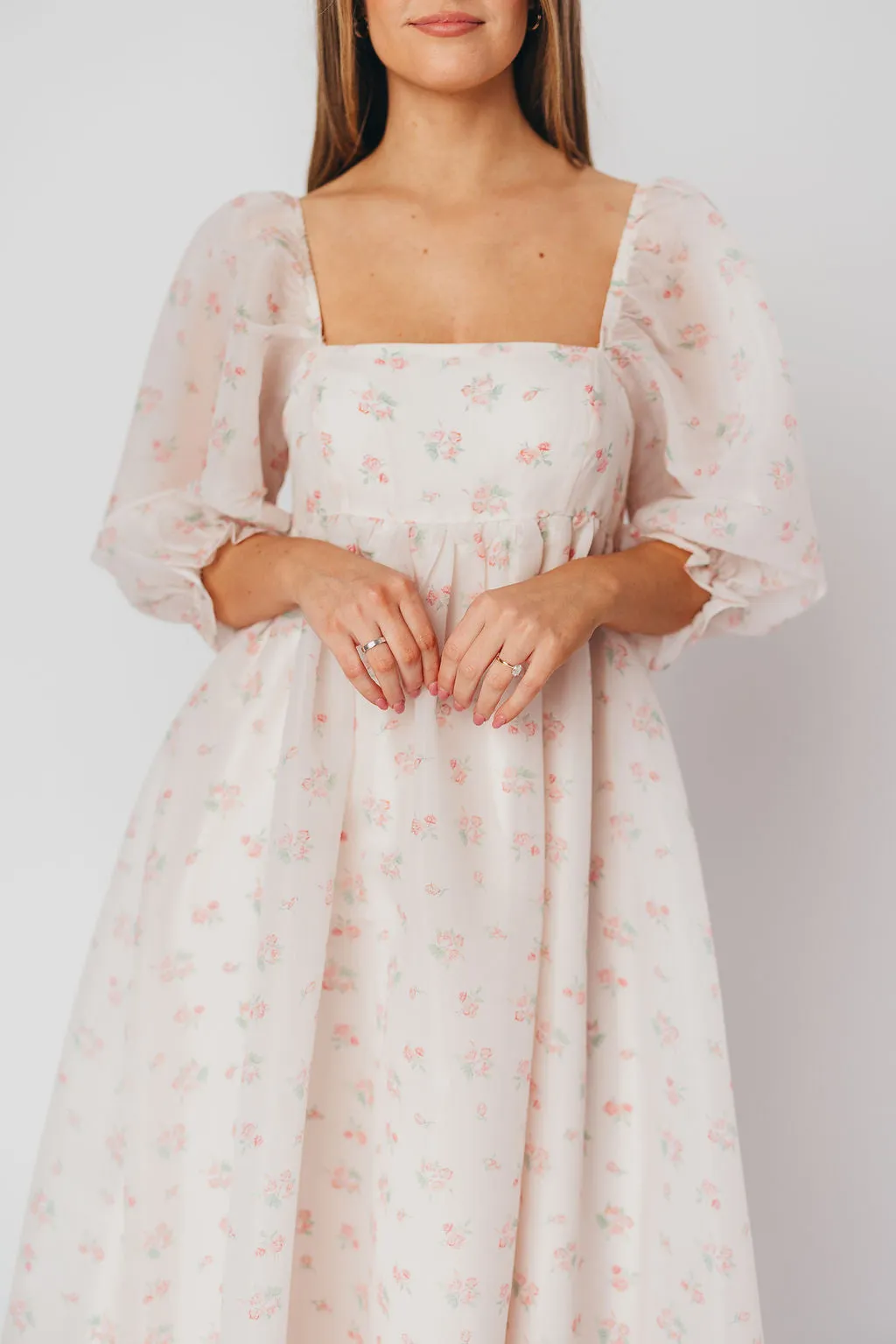 *New* Mona Maxi Dress with Smocking in Blush Floral - Bump Friendly & Inclusive Sizing (S-3XL)