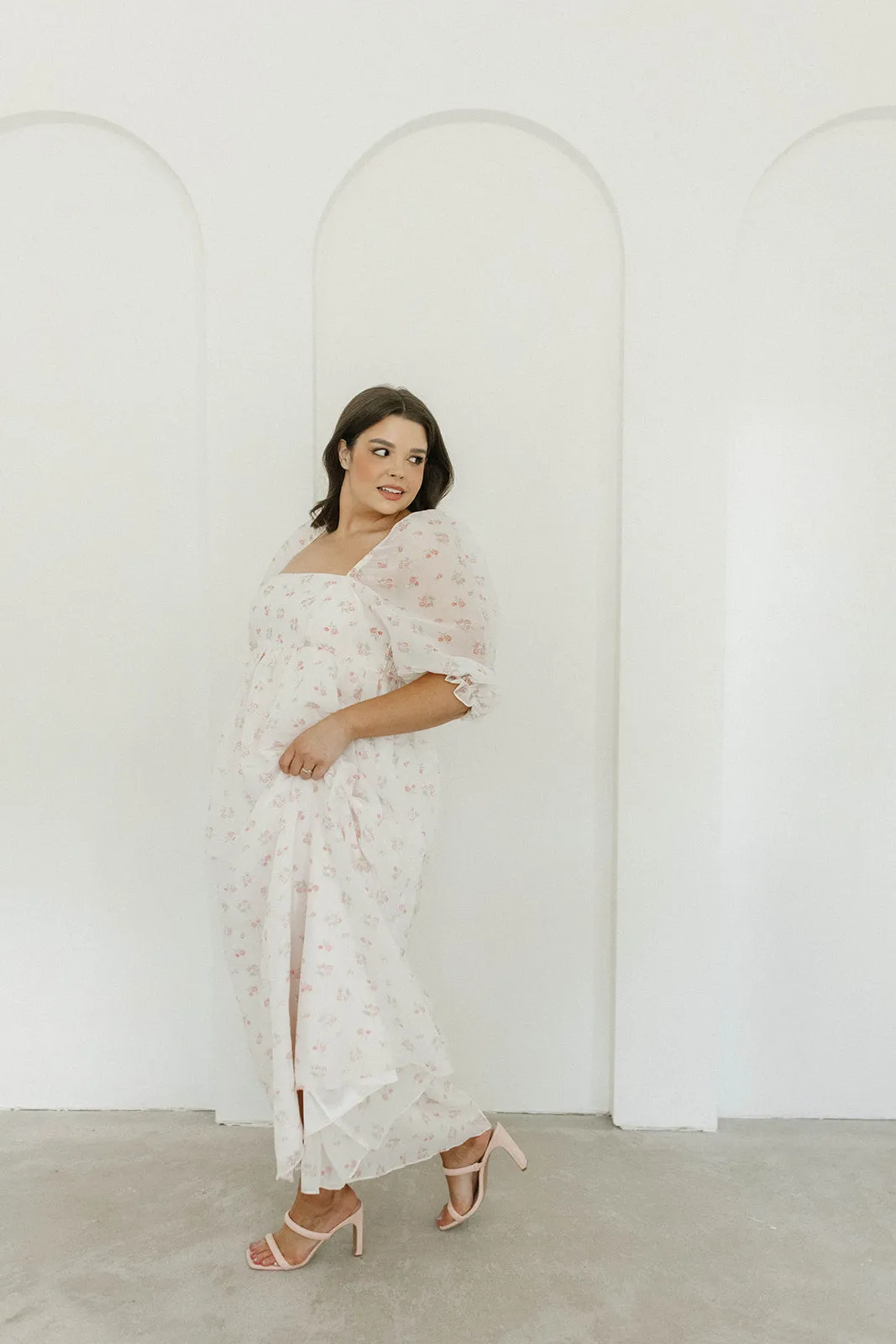 *New* Mona Maxi Dress with Smocking in Blush Floral - Bump Friendly & Inclusive Sizing (S-3XL)