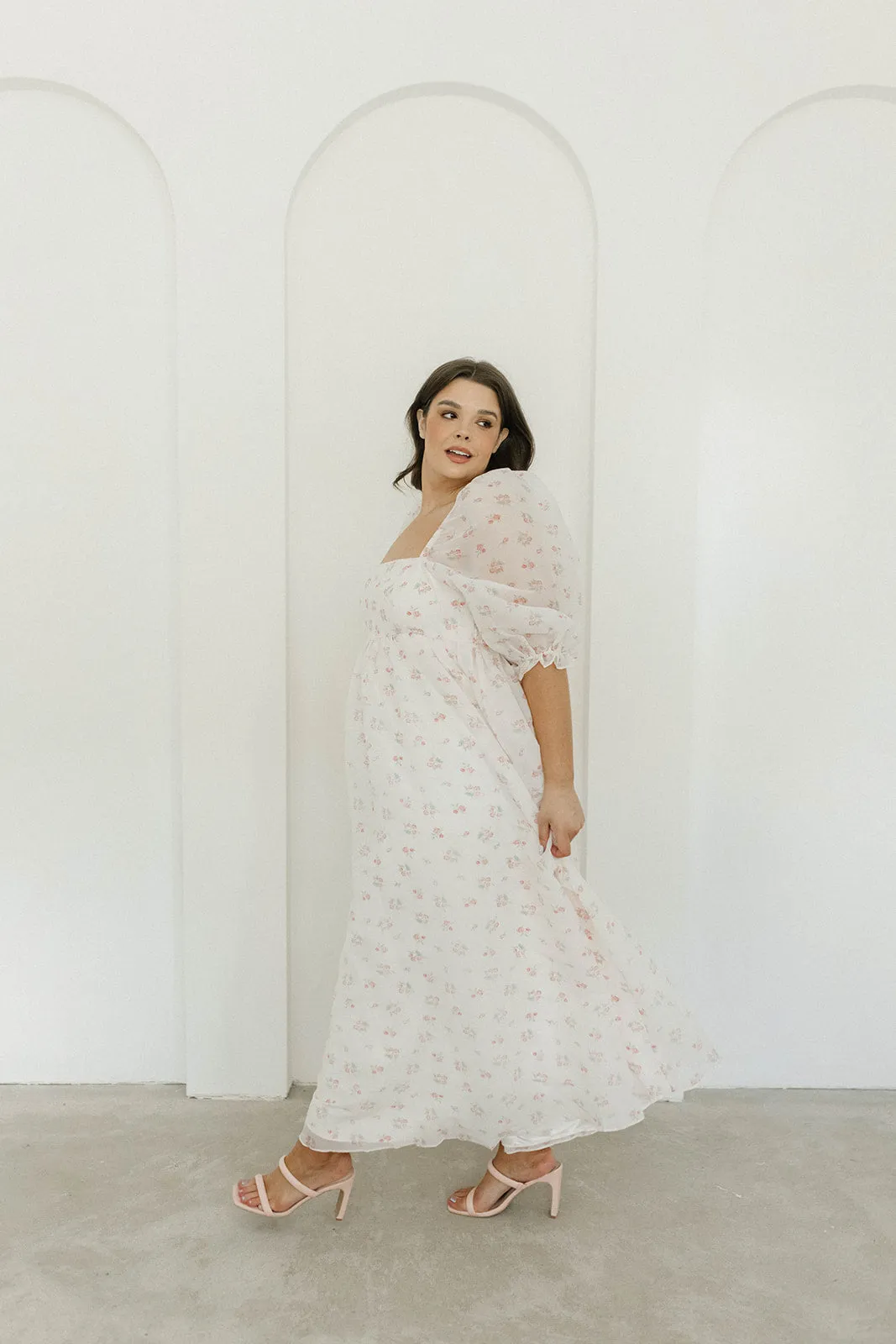 *New* Mona Maxi Dress with Smocking in Blush Floral - Bump Friendly & Inclusive Sizing (S-3XL)