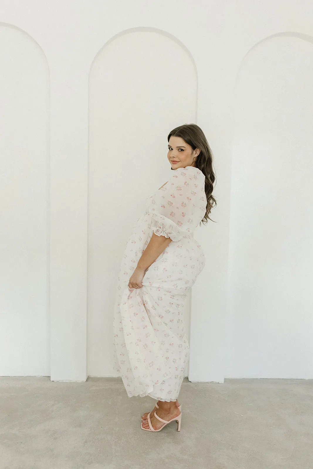 *New* Mona Maxi Dress with Smocking in Blush Floral - Bump Friendly & Inclusive Sizing (S-3XL)