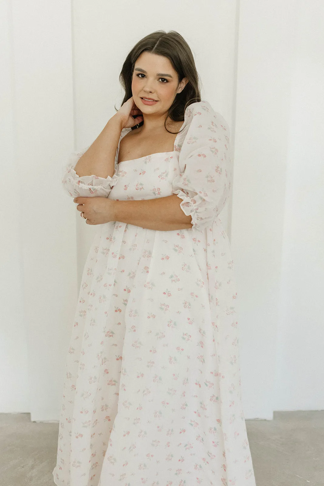 *New* Mona Maxi Dress with Smocking in Blush Floral - Bump Friendly & Inclusive Sizing (S-3XL)
