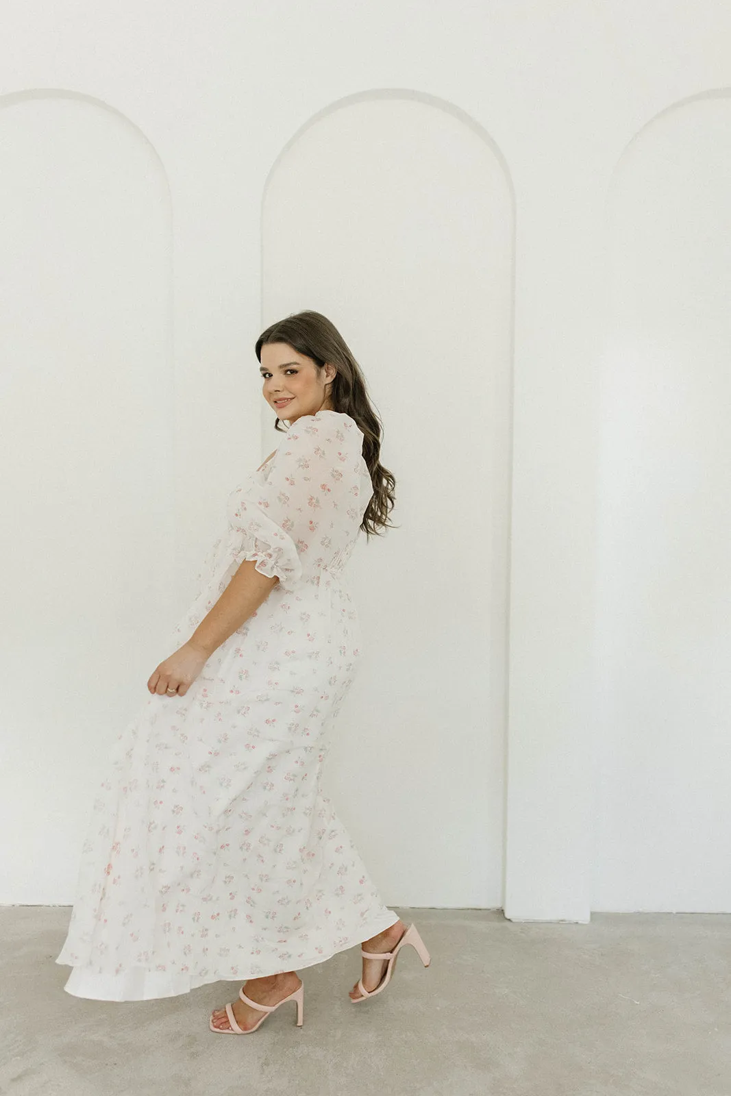 *New* Mona Maxi Dress with Smocking in Blush Floral - Bump Friendly & Inclusive Sizing (S-3XL)
