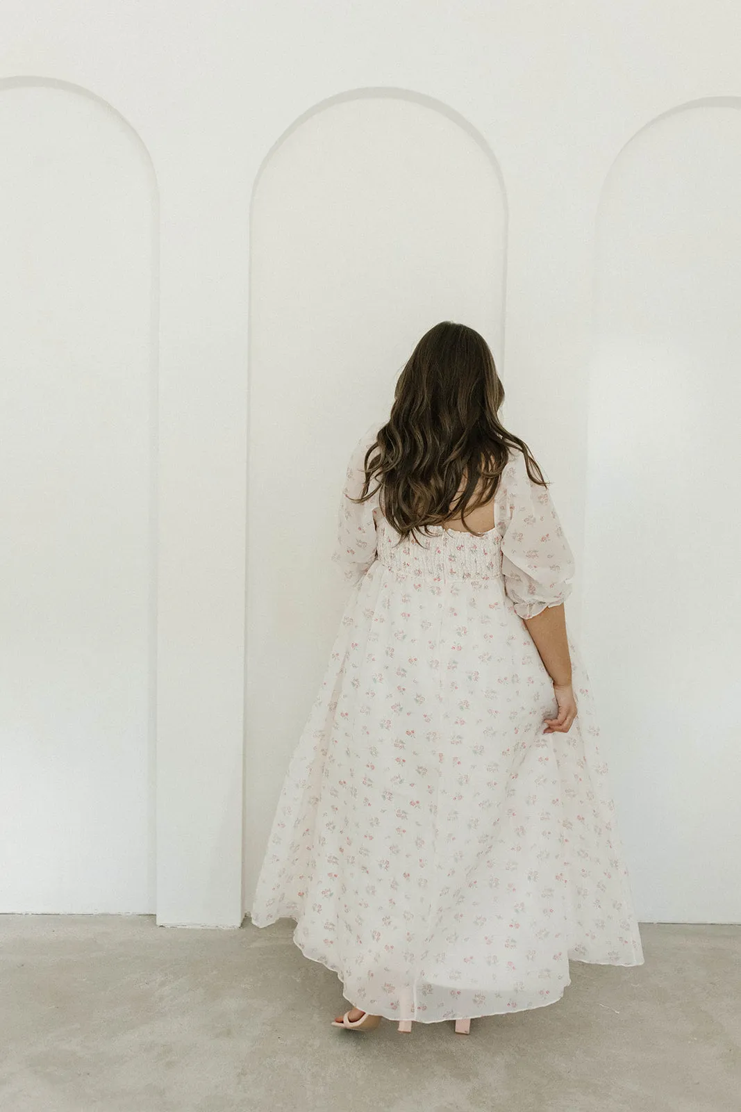 *New* Mona Maxi Dress with Smocking in Blush Floral - Bump Friendly & Inclusive Sizing (S-3XL)