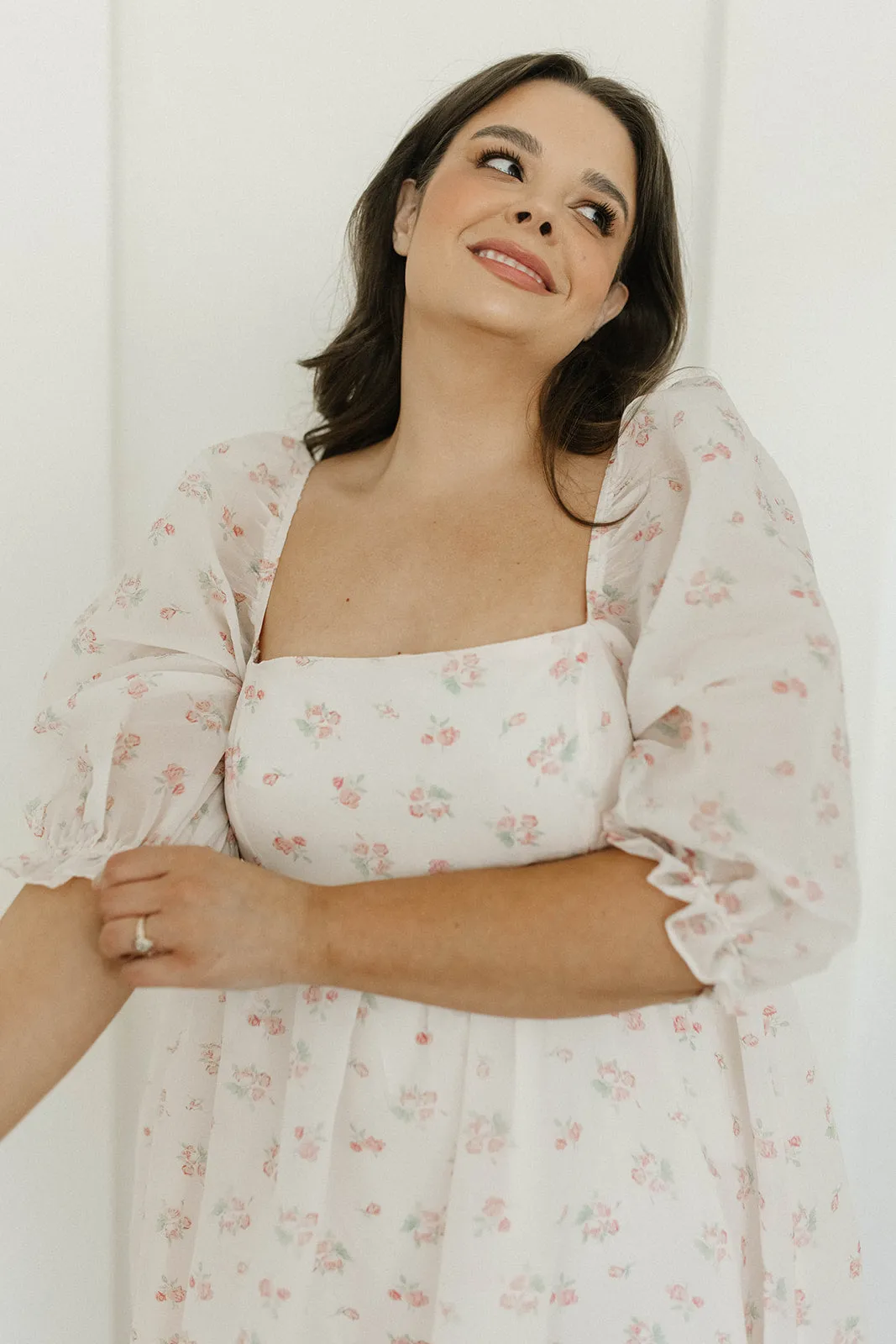 *New* Mona Maxi Dress with Smocking in Blush Floral - Bump Friendly & Inclusive Sizing (S-3XL)