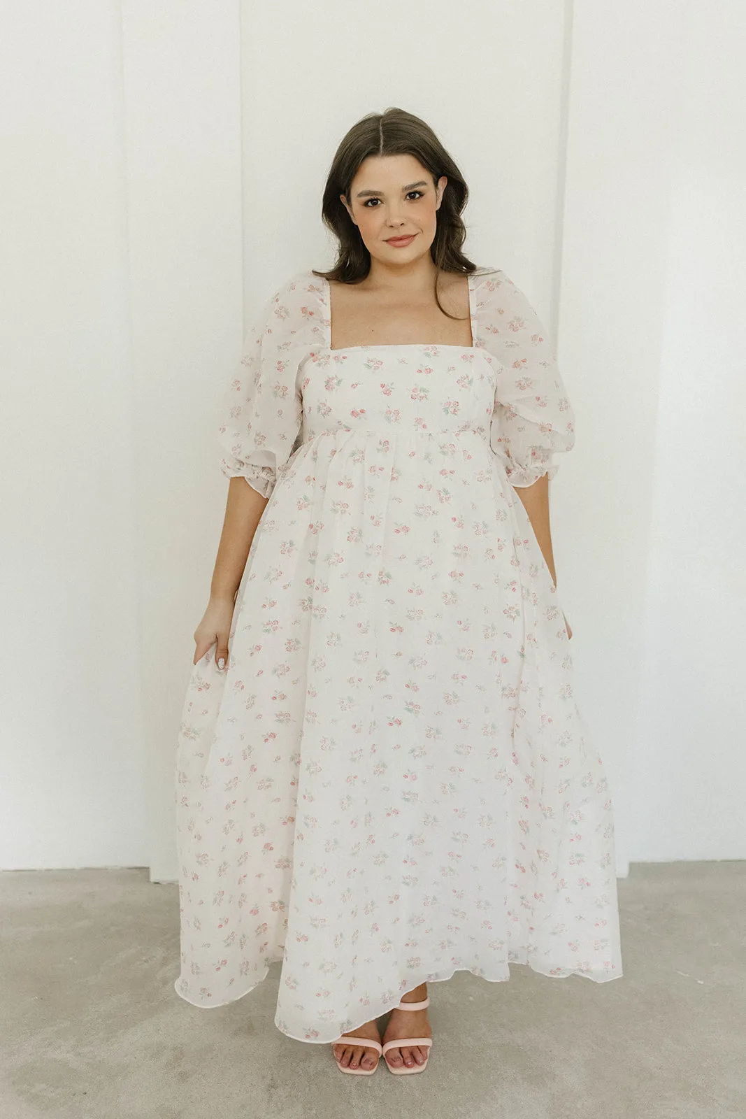 *New* Mona Maxi Dress with Smocking in Blush Floral - Bump Friendly & Inclusive Sizing (S-3XL)