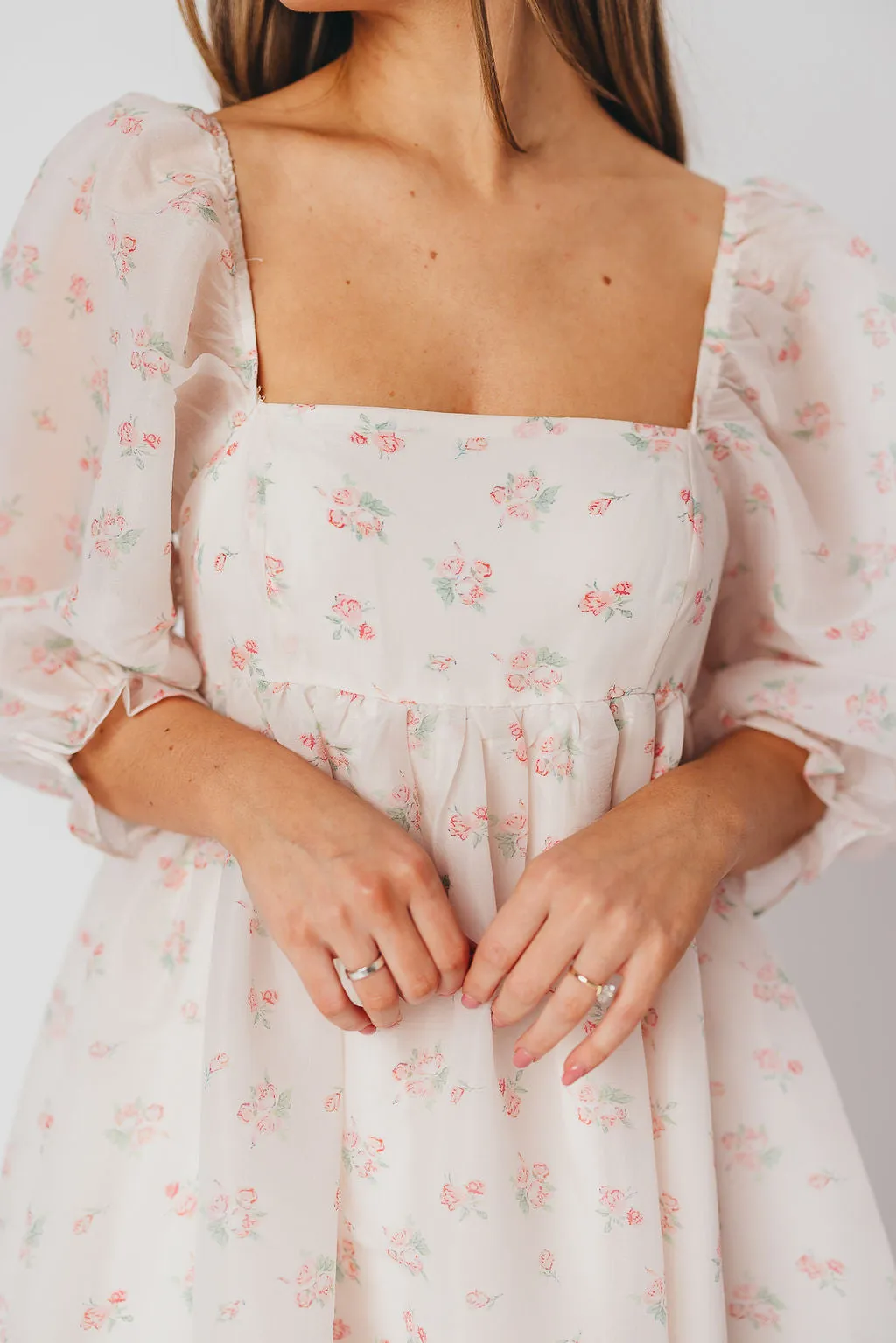 *New* Mona Maxi Dress with Smocking in Blush Floral - Bump Friendly & Inclusive Sizing (S-3XL)