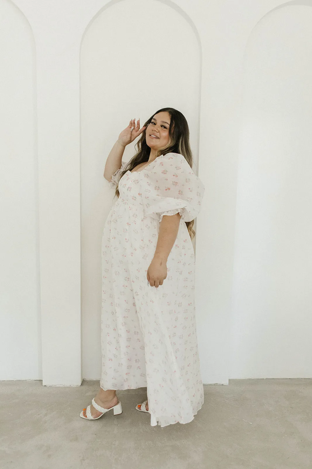 *New* Mona Maxi Dress with Smocking in Blush Floral - Bump Friendly & Inclusive Sizing (S-3XL)