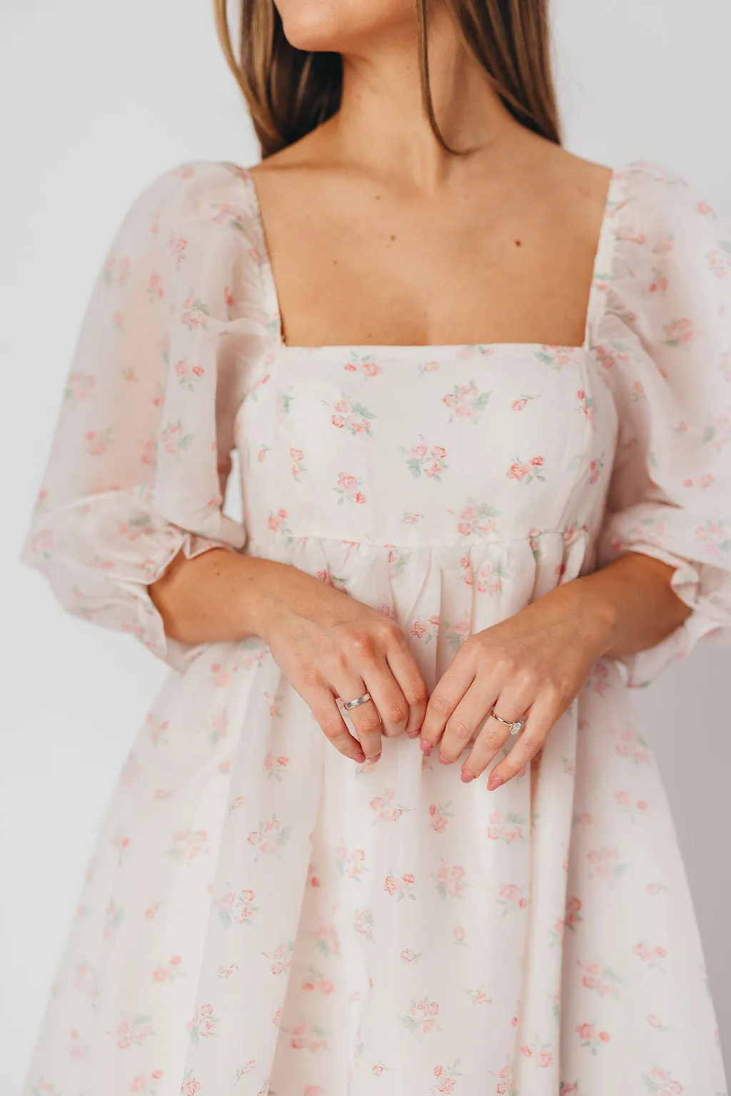 *New* Mona Maxi Dress with Smocking in Blush Floral - Bump Friendly & Inclusive Sizing (S-3XL)