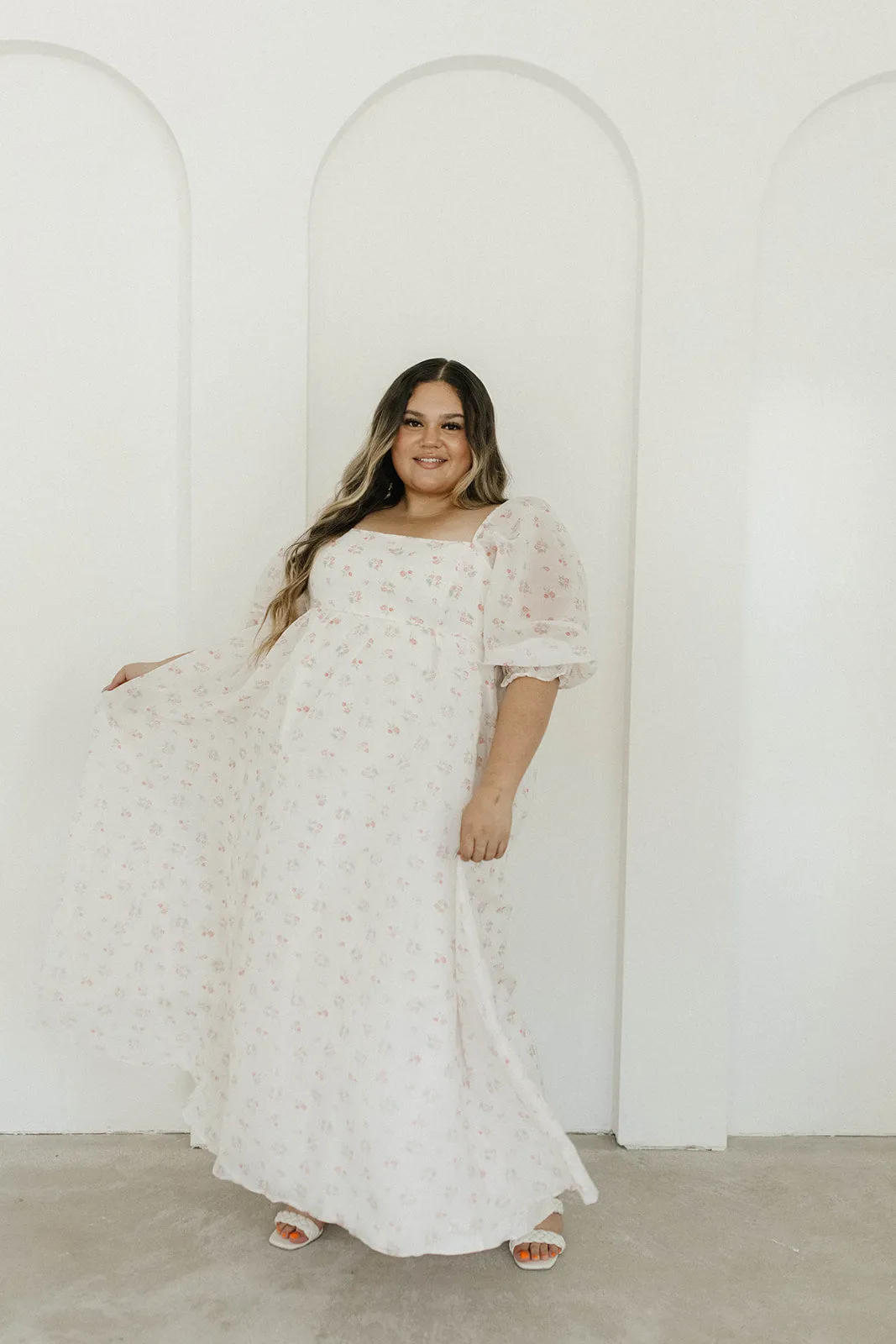 *New* Mona Maxi Dress with Smocking in Blush Floral - Bump Friendly & Inclusive Sizing (S-3XL)