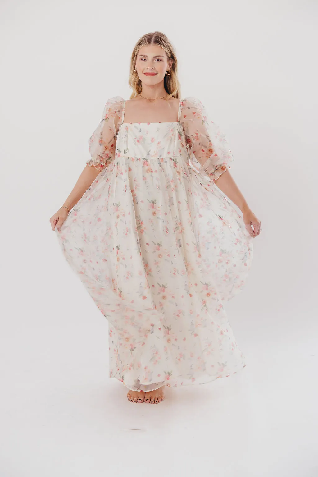 *New* Mona Maxi Dress with Smocking in Rosebud Floral - Bump Friendly & Inclusive Sizing (S-3XL)