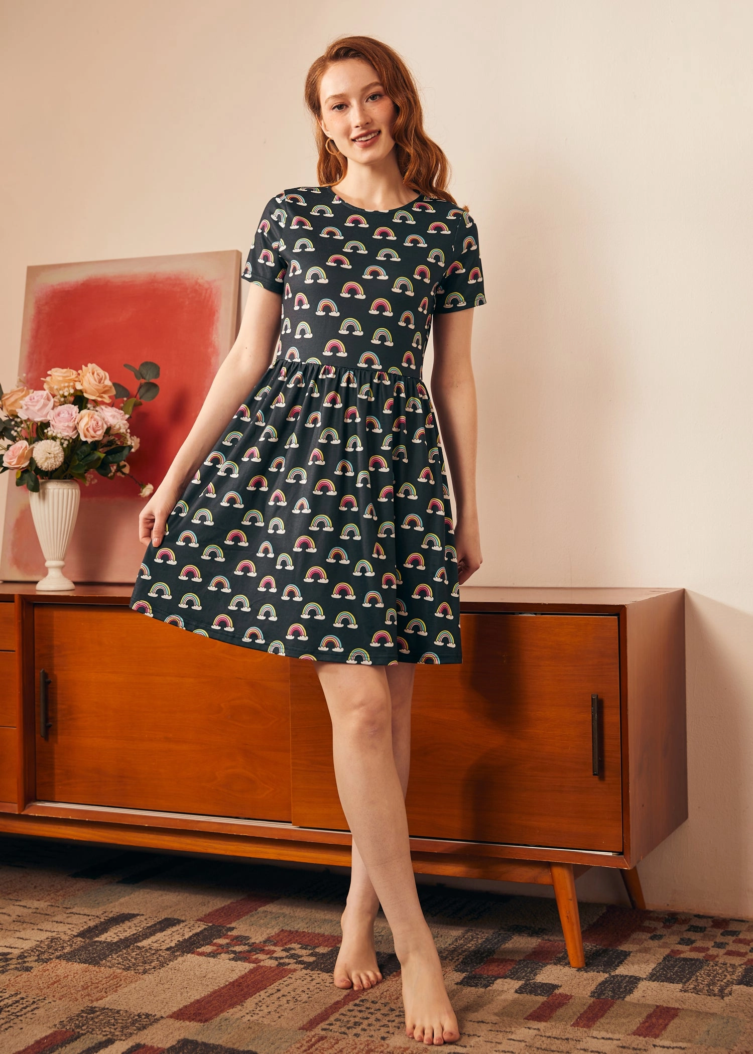 Nostalgic Narrative Knit Dress