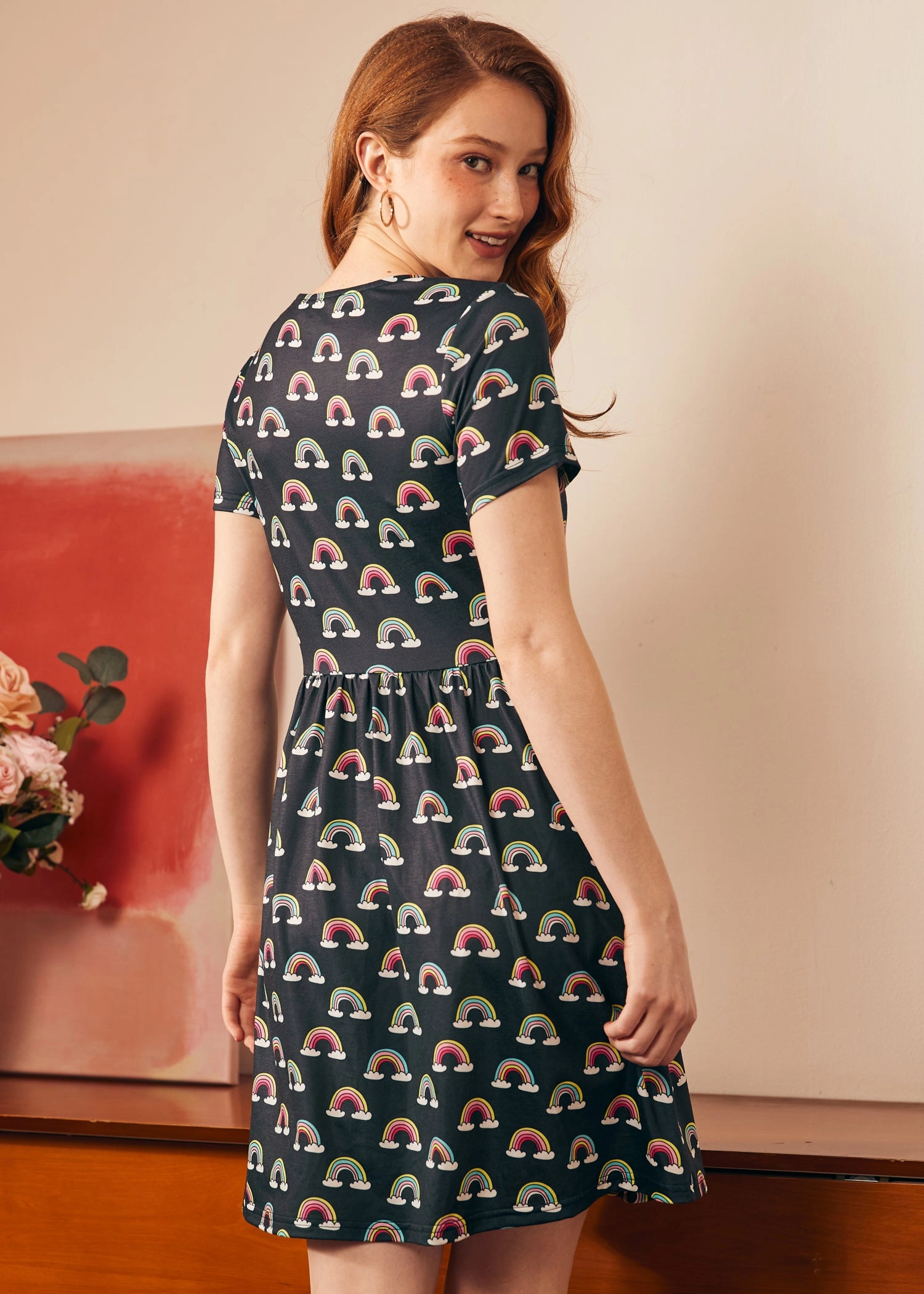 Nostalgic Narrative Knit Dress