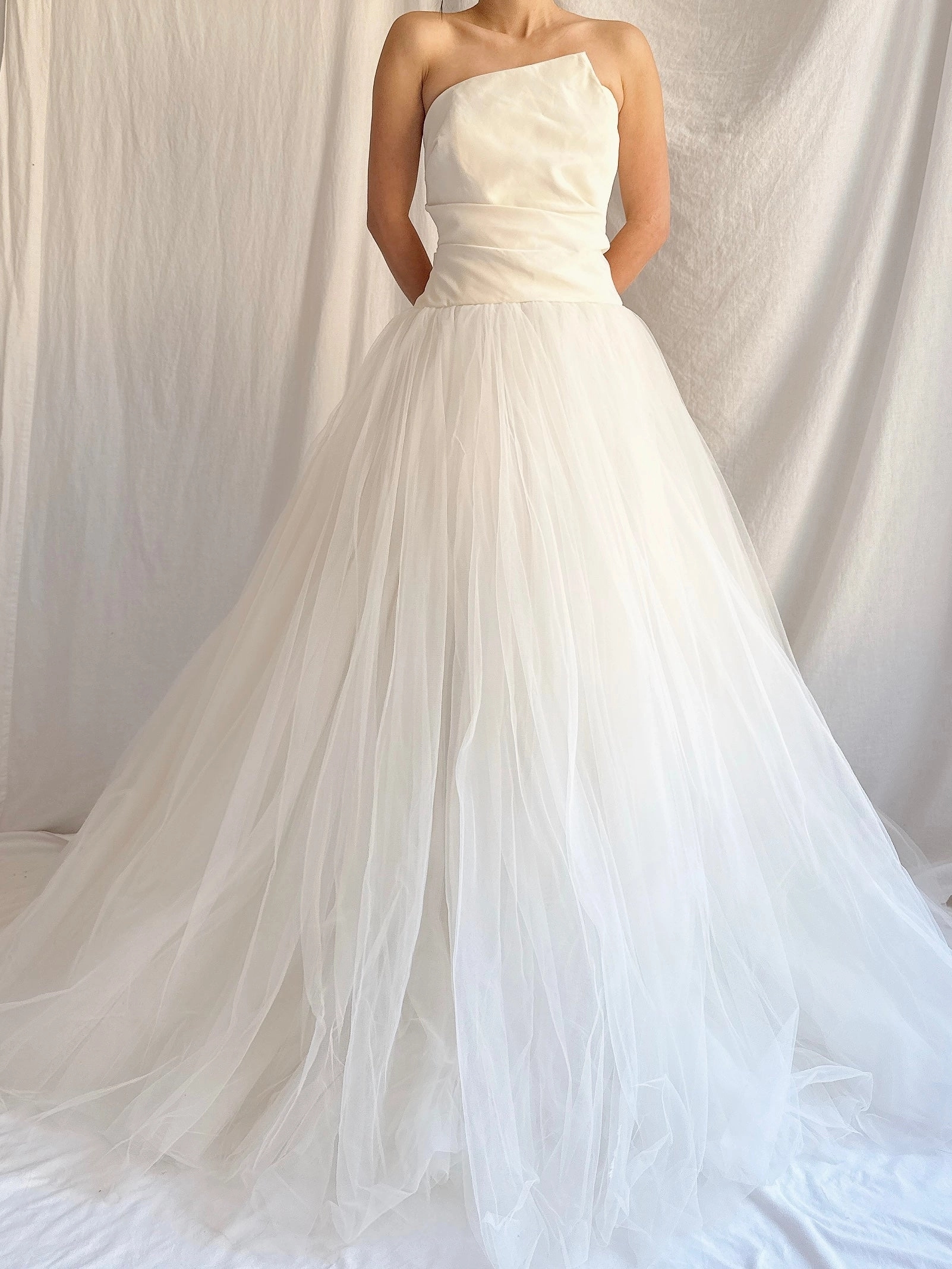RESERVED FOR CLARE Vintage Amsale Tulle Gown - S 4