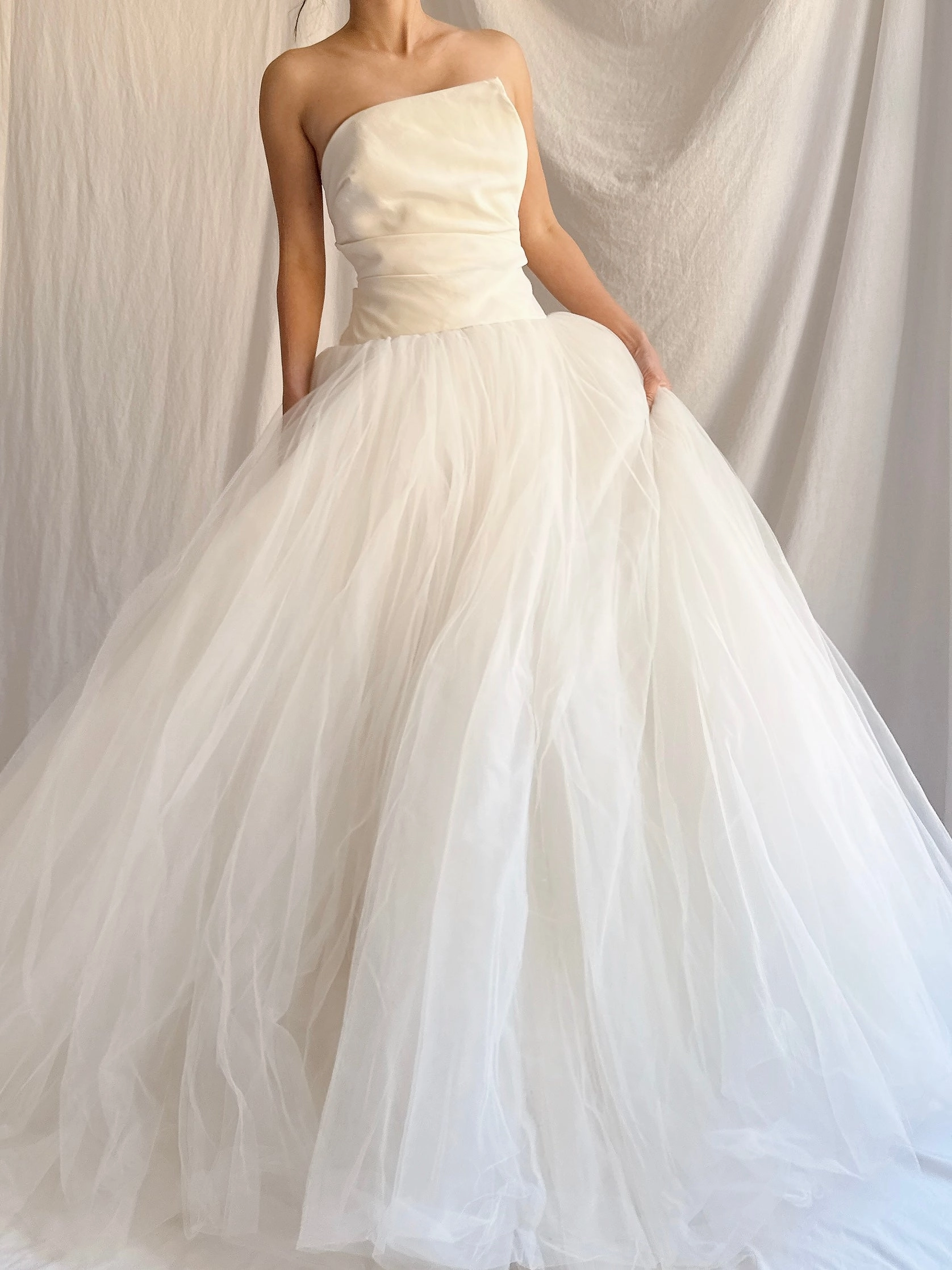 RESERVED FOR CLARE Vintage Amsale Tulle Gown - S 4