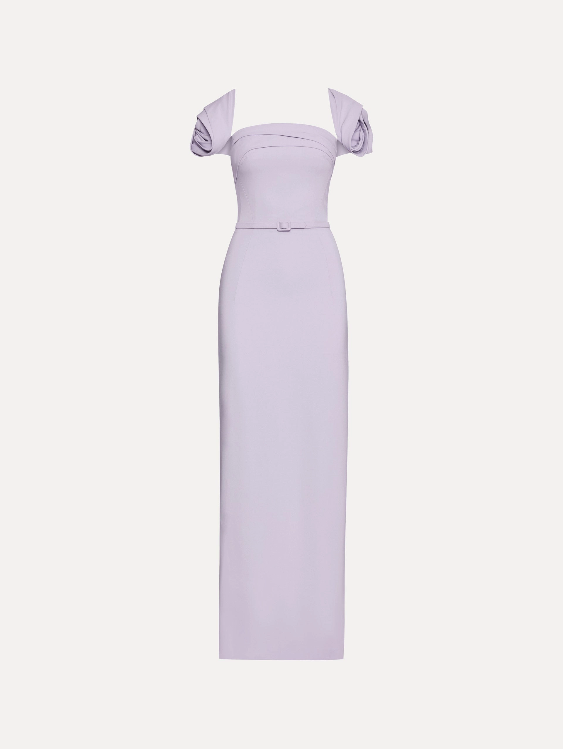 Rosette Sleeve Column Gown