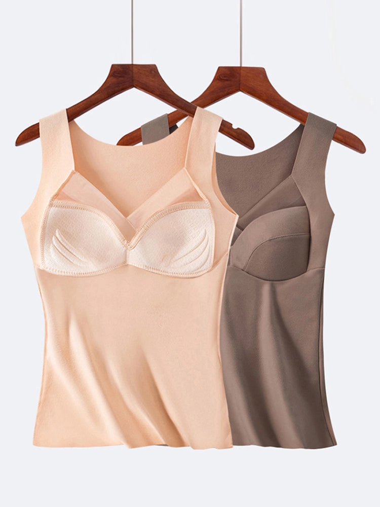 Seamless Fleece Thermal Underwear with Chest Pad