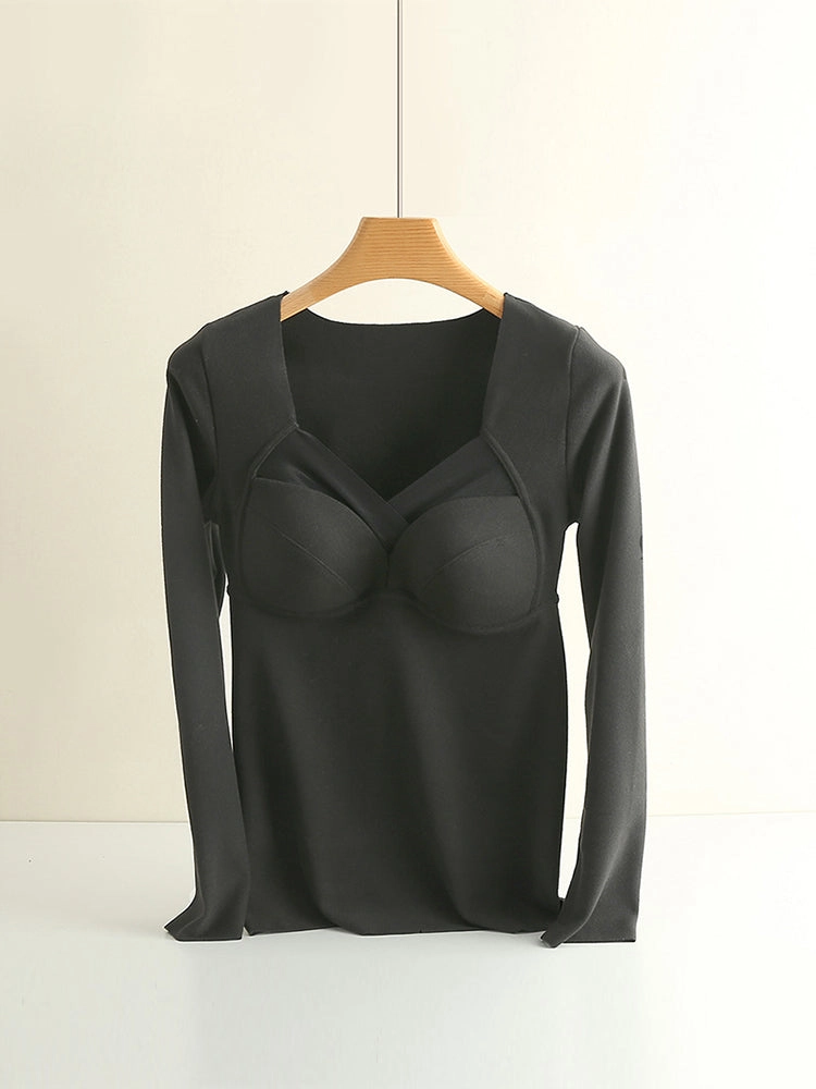 Seamless Fleece Thermal Underwear with Chest Pad