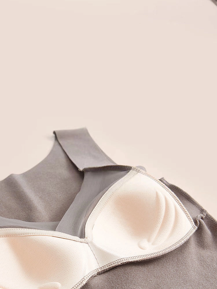 Seamless Fleece Thermal Underwear with Chest Pad