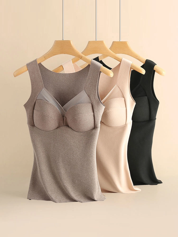 Seamless Fleece Thermal Underwear with Chest Pad