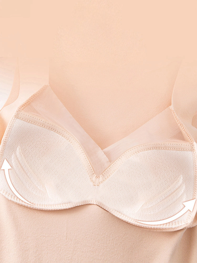 Seamless Fleece Thermal Underwear with Chest Pad