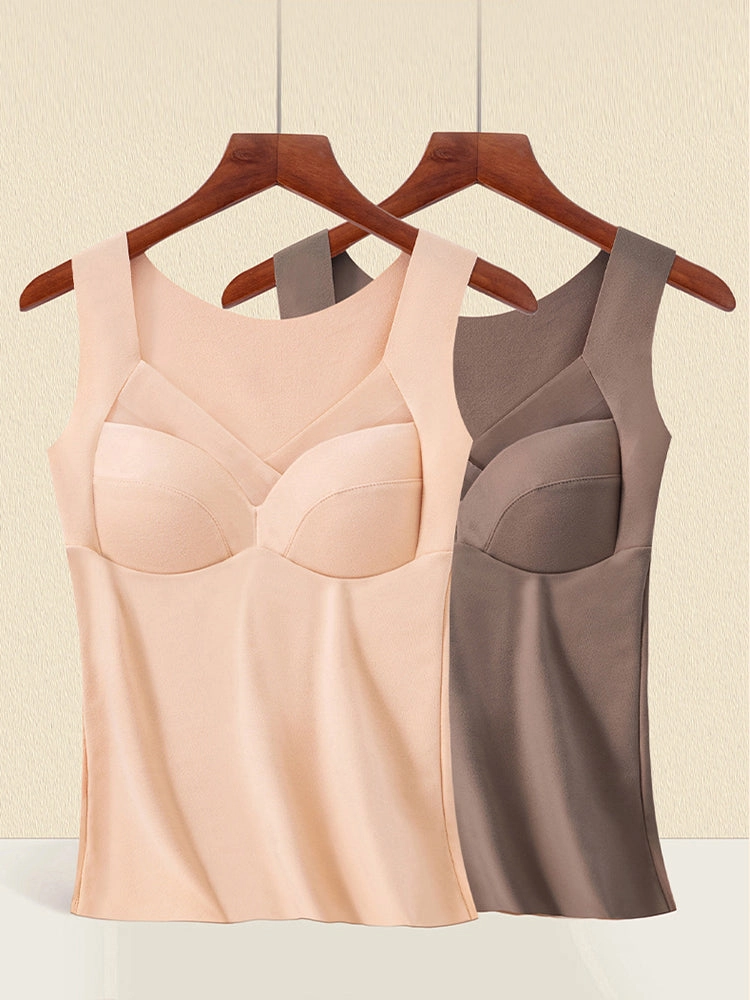 Seamless Fleece Thermal Underwear with Chest Pad